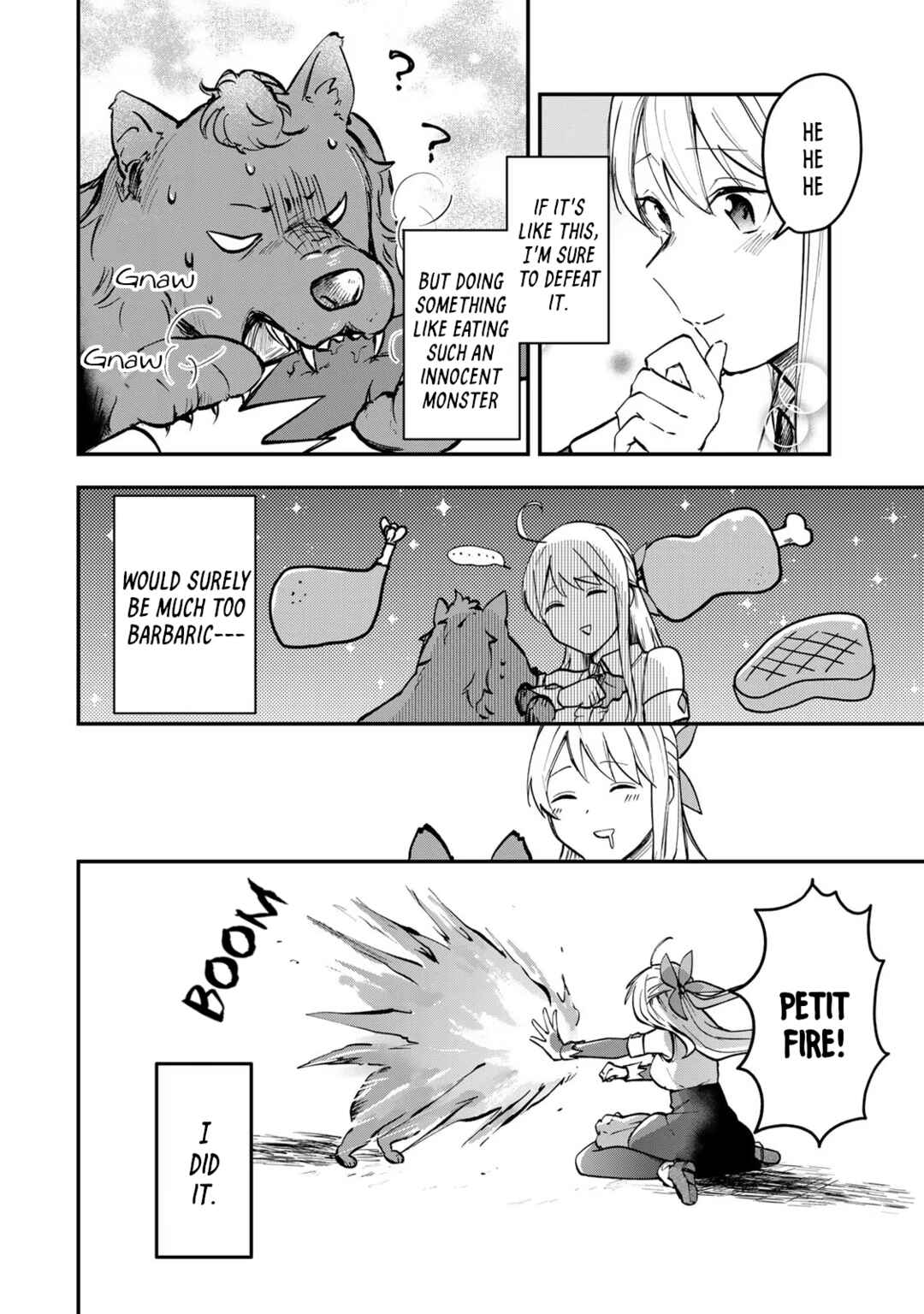 [Pakupaku desu wa] Tsuihou Sareta Ojou-sama no "Monster wo Taberu Hodo Tsuyoku Naru" Skill wa, 1-shoku de 1 Level Up Suru Zendai Mimon no Saikyou Skill deshita. 3-nichi de Jinrui Saikyou ni Narimashita wa! Chapter 1 - Page 22