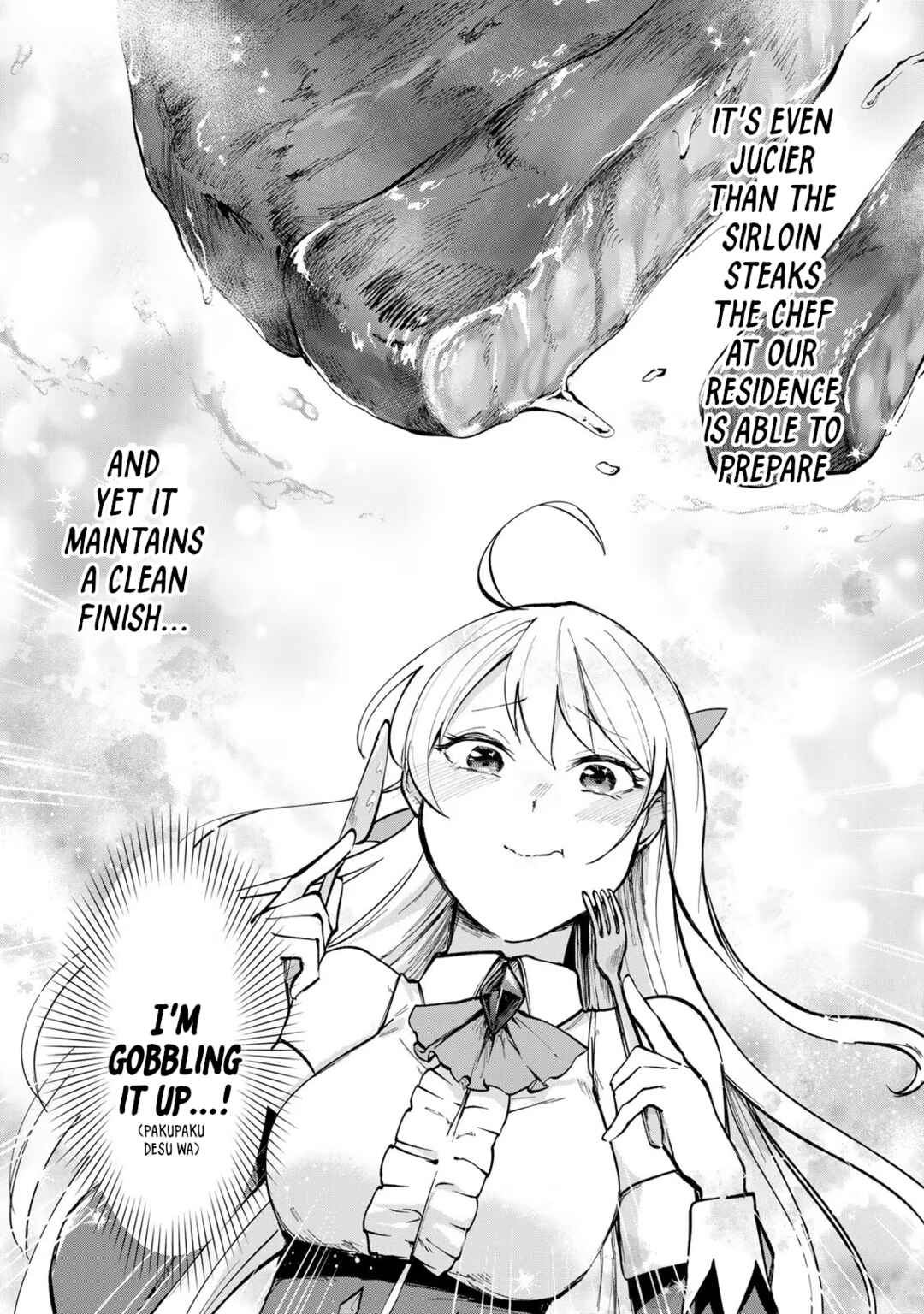 [Pakupaku desu wa] Tsuihou Sareta Ojou-sama no "Monster wo Taberu Hodo Tsuyoku Naru" Skill wa, 1-shoku de 1 Level Up Suru Zendai Mimon no Saikyou Skill deshita. 3-nichi de Jinrui Saikyou ni Narimashita wa! Chapter 1 - Page 25