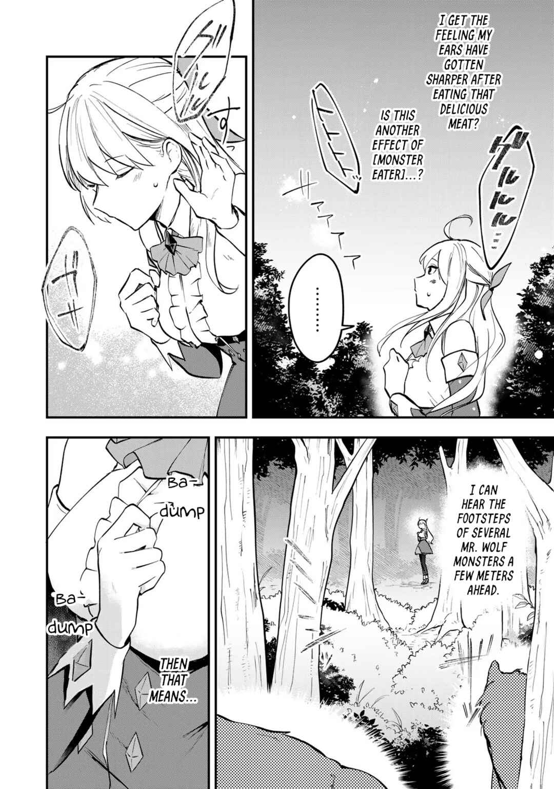 [Pakupaku desu wa] Tsuihou Sareta Ojou-sama no "Monster wo Taberu Hodo Tsuyoku Naru" Skill wa, 1-shoku de 1 Level Up Suru Zendai Mimon no Saikyou Skill deshita. 3-nichi de Jinrui Saikyou ni Narimashita wa! Chapter 1 - Page 28