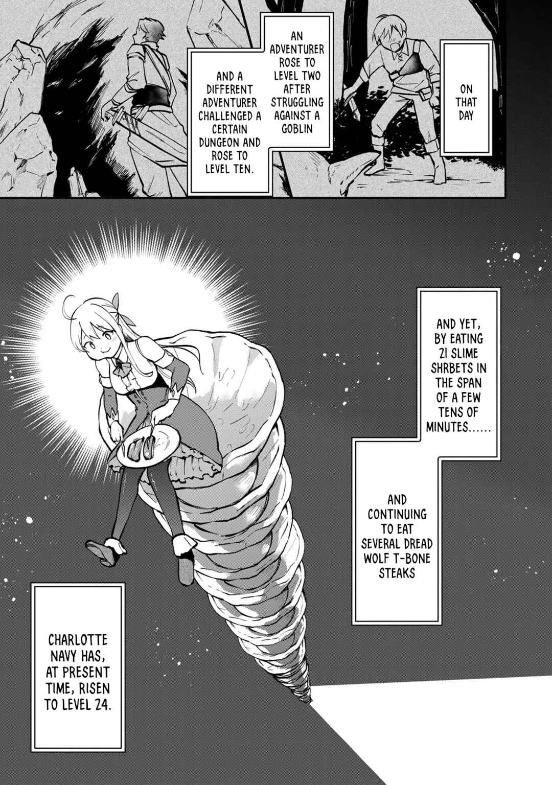 [Pakupaku desu wa] Tsuihou Sareta Ojou-sama no "Monster wo Taberu Hodo Tsuyoku Naru" Skill wa, 1-shoku de 1 Level Up Suru Zendai Mimon no Saikyou Skill deshita. 3-nichi de Jinrui Saikyou ni Narimashita wa! Chapter 1 - Page 31