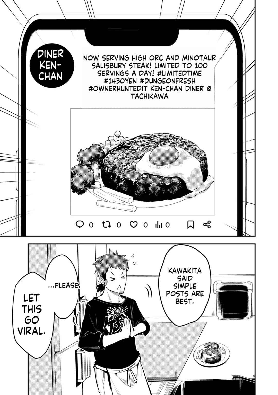 Mukashi Totta Kinezuka de... to Iinagara Musou suru Teishokuya no Ossan, Jitsu wa Densetsu no Dungeon Kouryakusha Chapter 1 - Page 20