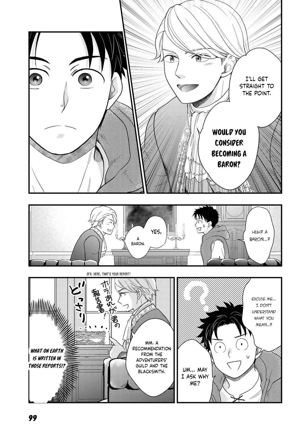 Isekai ni Kita Mitai dakedo Dou Sureba Yoi no Darou: Shachiku SE no My Pace Boukenki Chapter 25 - Page 12