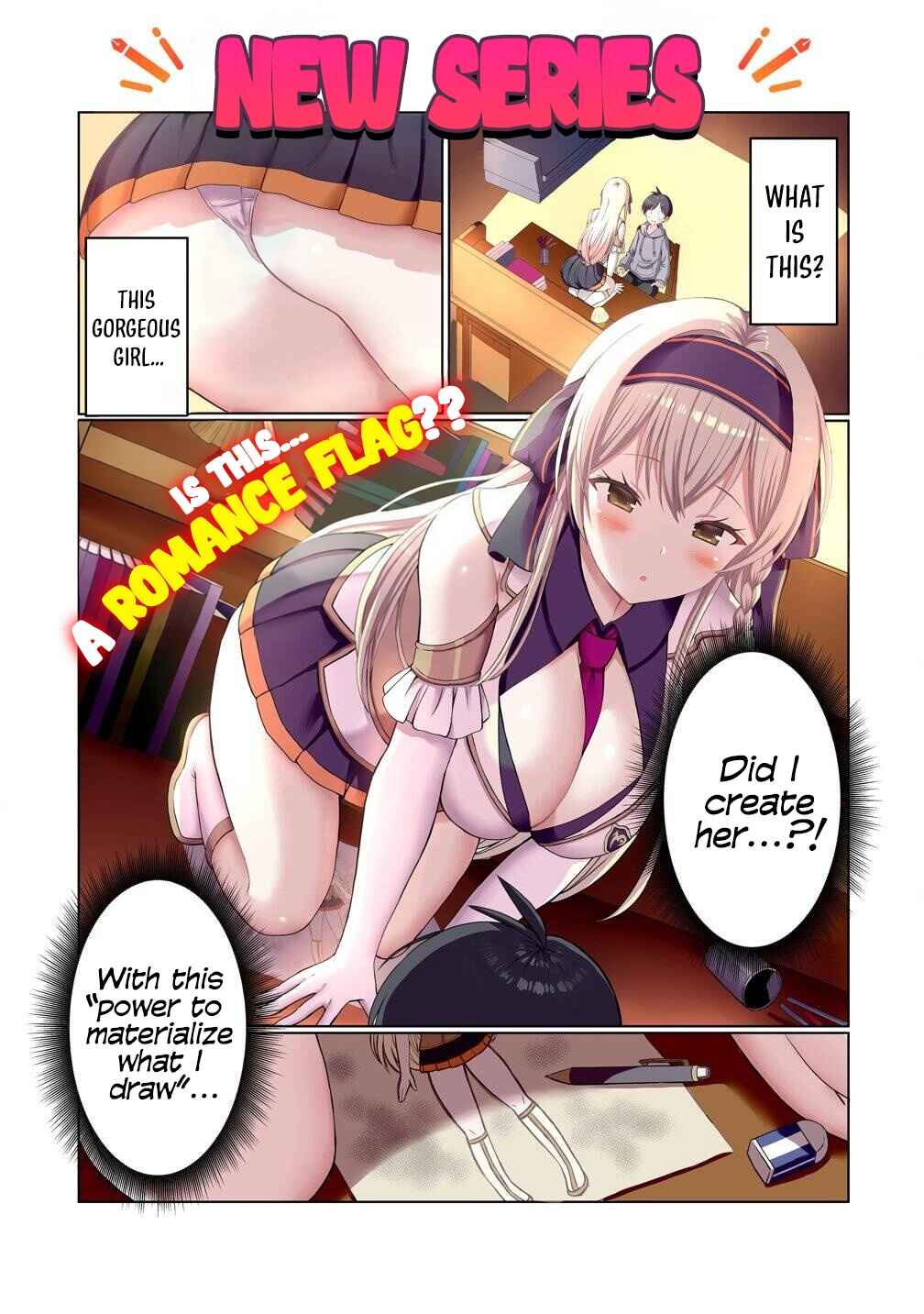 Kaita Mono o Jittaika Suru Nouryoku de Motenai Ore ga Harem Seikatsu Chapter 1 - Page 2