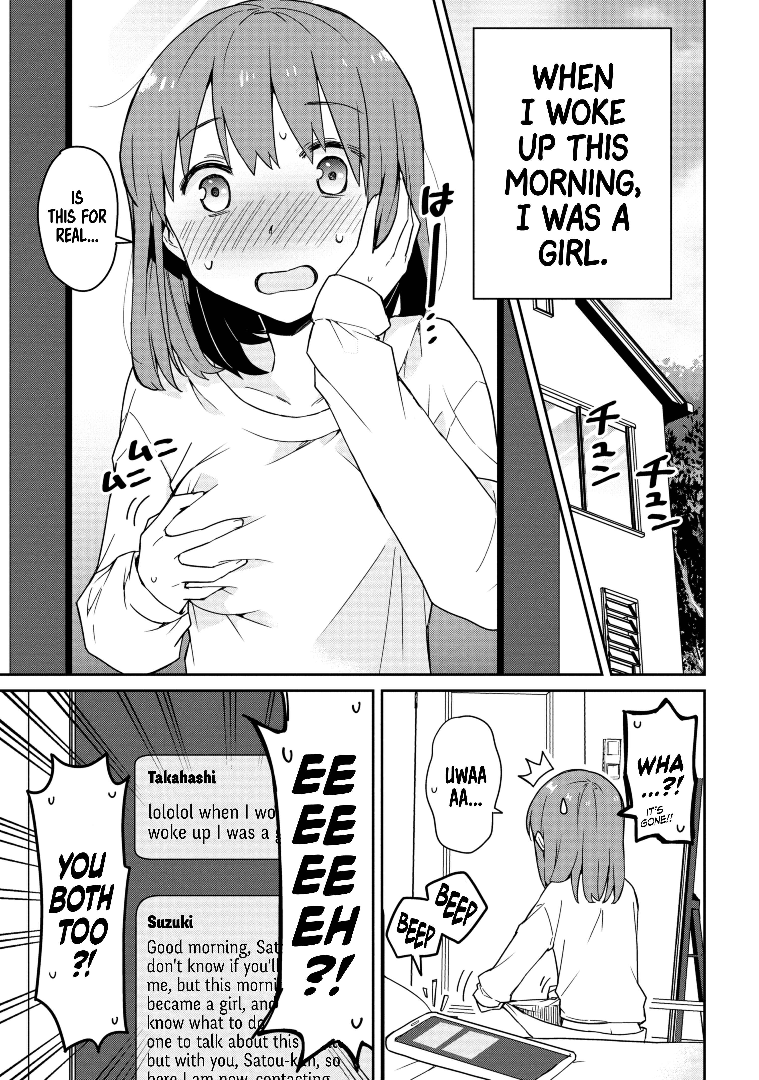 Asa Okitara Onnanoko ni Natteita Danshi Koukousei-tachi no Hanashi Chapter 1 - Page 1