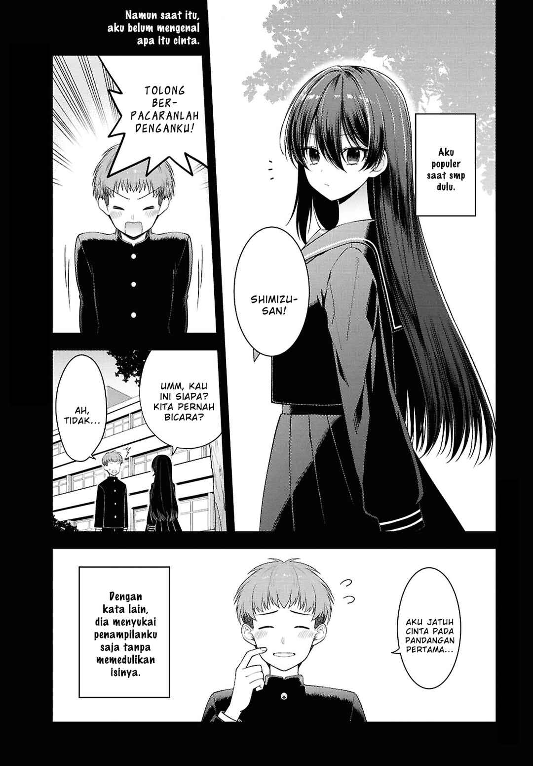 Tonari no Seki no Yankee Shimizu-san ga Kami wo Kuroku Sometekita Chapter 5 - Page 1