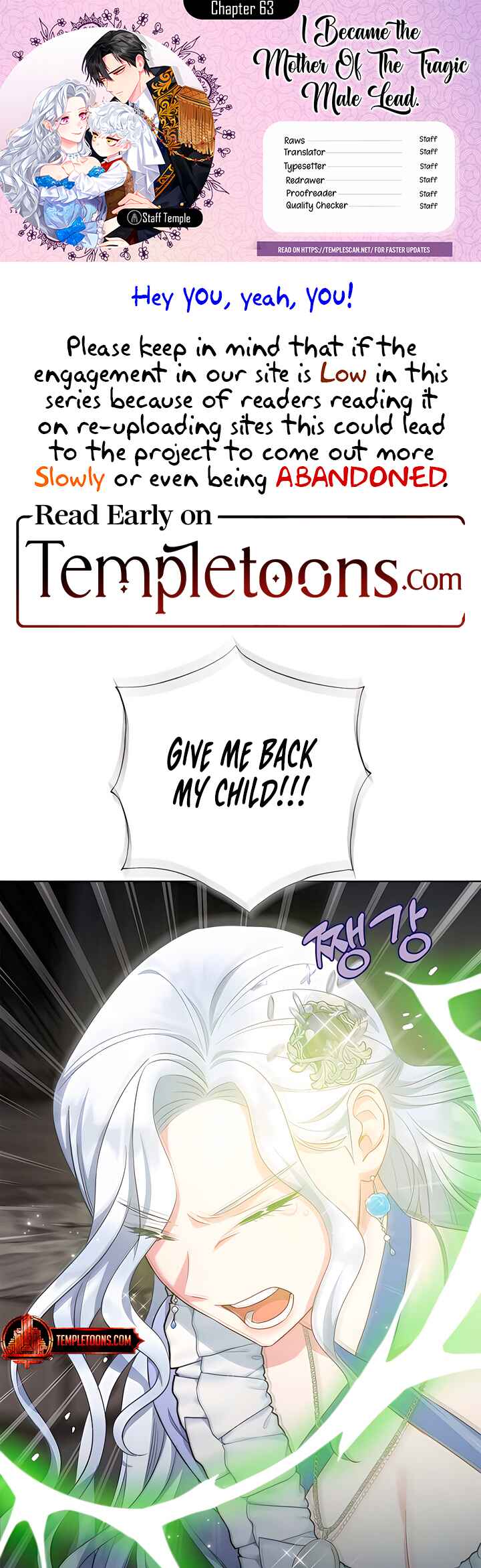 I Became the Mother of the Evil Male Lead Chapter 63 - Page 1