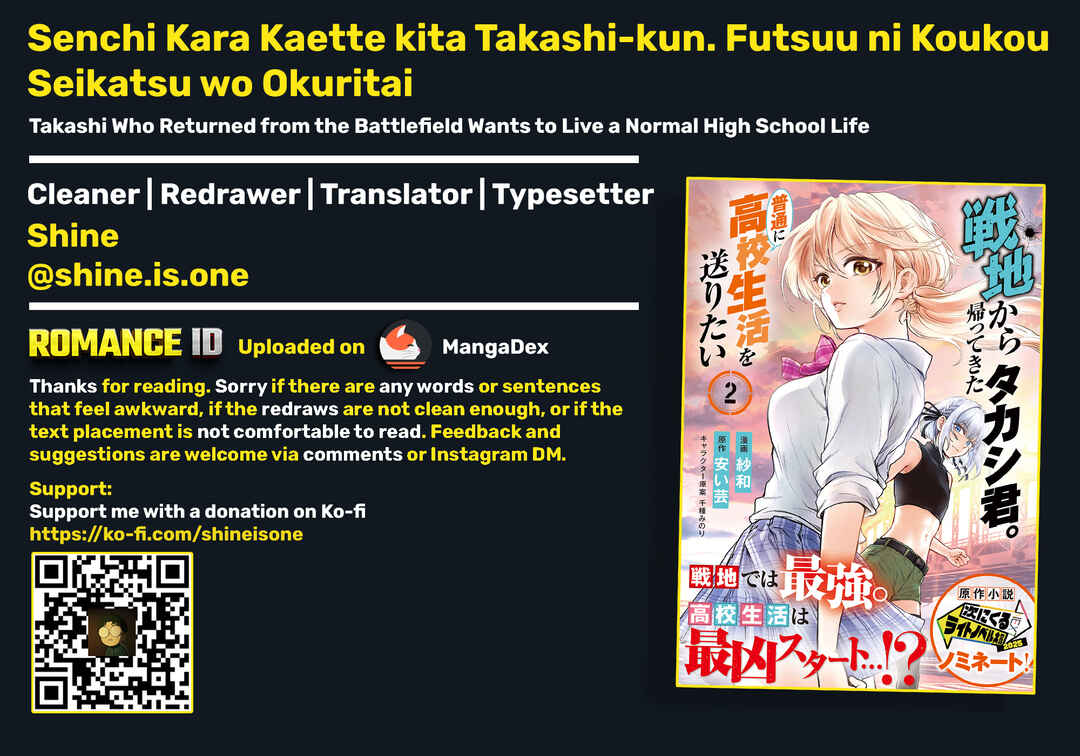 Senchi Kara Kaette kita Takashi-kun. Futsuu ni Koukou Seikatsu wo Okuritai Chapter 16 - Page 36