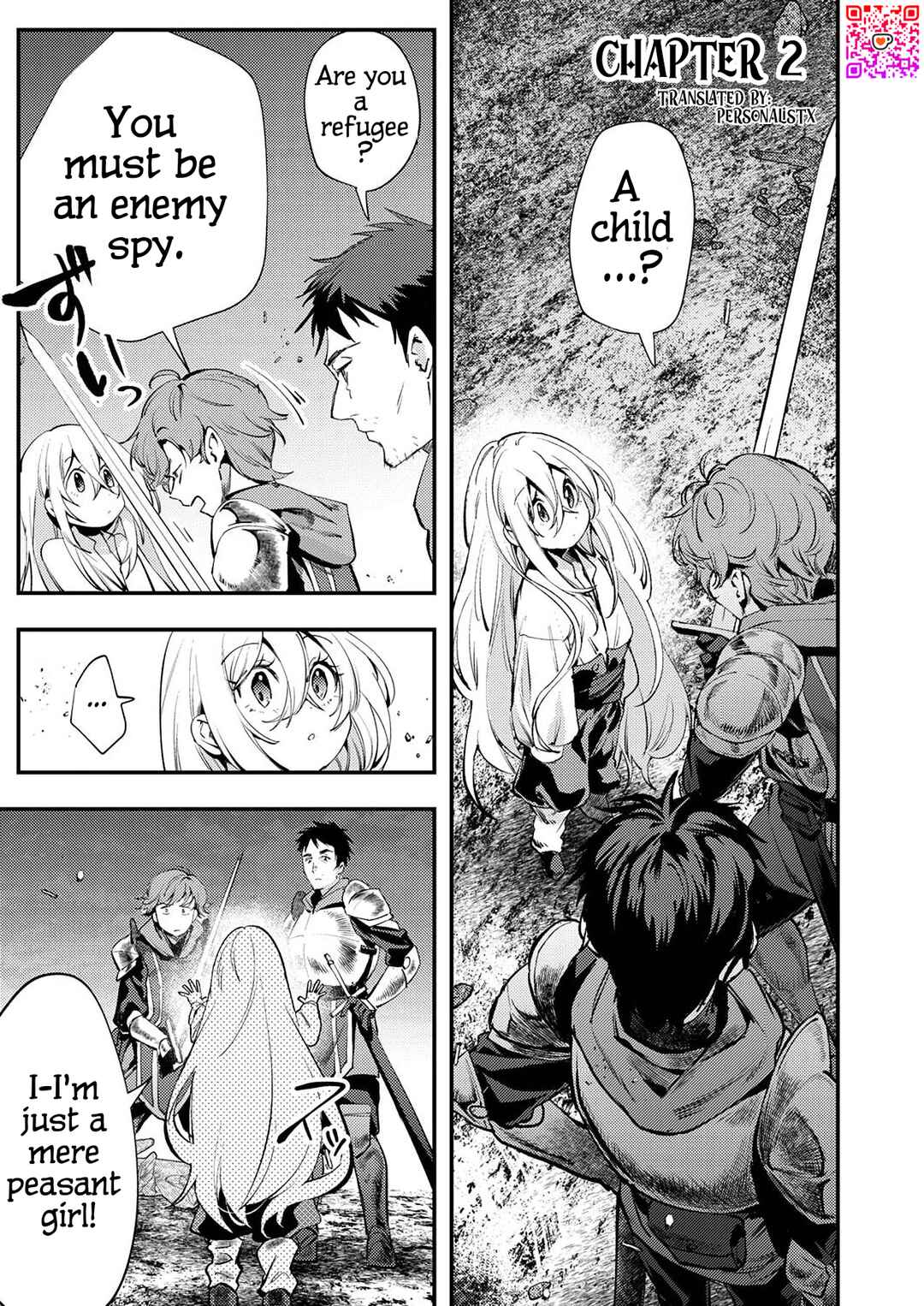 Shura Youjo no Eiyuutan ~Hanpa-sha to Iwa Reta Youhei, Youjo ni Tensei Shite Nariagaru~ Chapter 2 - Page 1