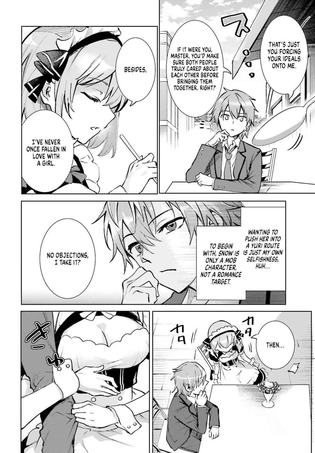 Danshi Kinsei Game Sekai de Ore ga Yaru Beki Yuiitsu no Koto: Yuri no Aida ni Hasamaru Otoko Toshite Tensei Shite Shimaimashita Chapter 14 - Page 6