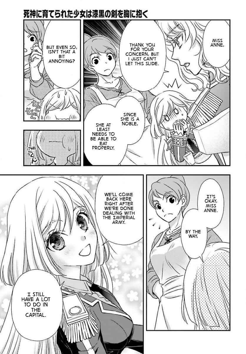 Shinigami ni Sodaterareta Shoujo wa Shikkoku no Tsurugi o Mune ni Idaku Chapter 48 - Page 3