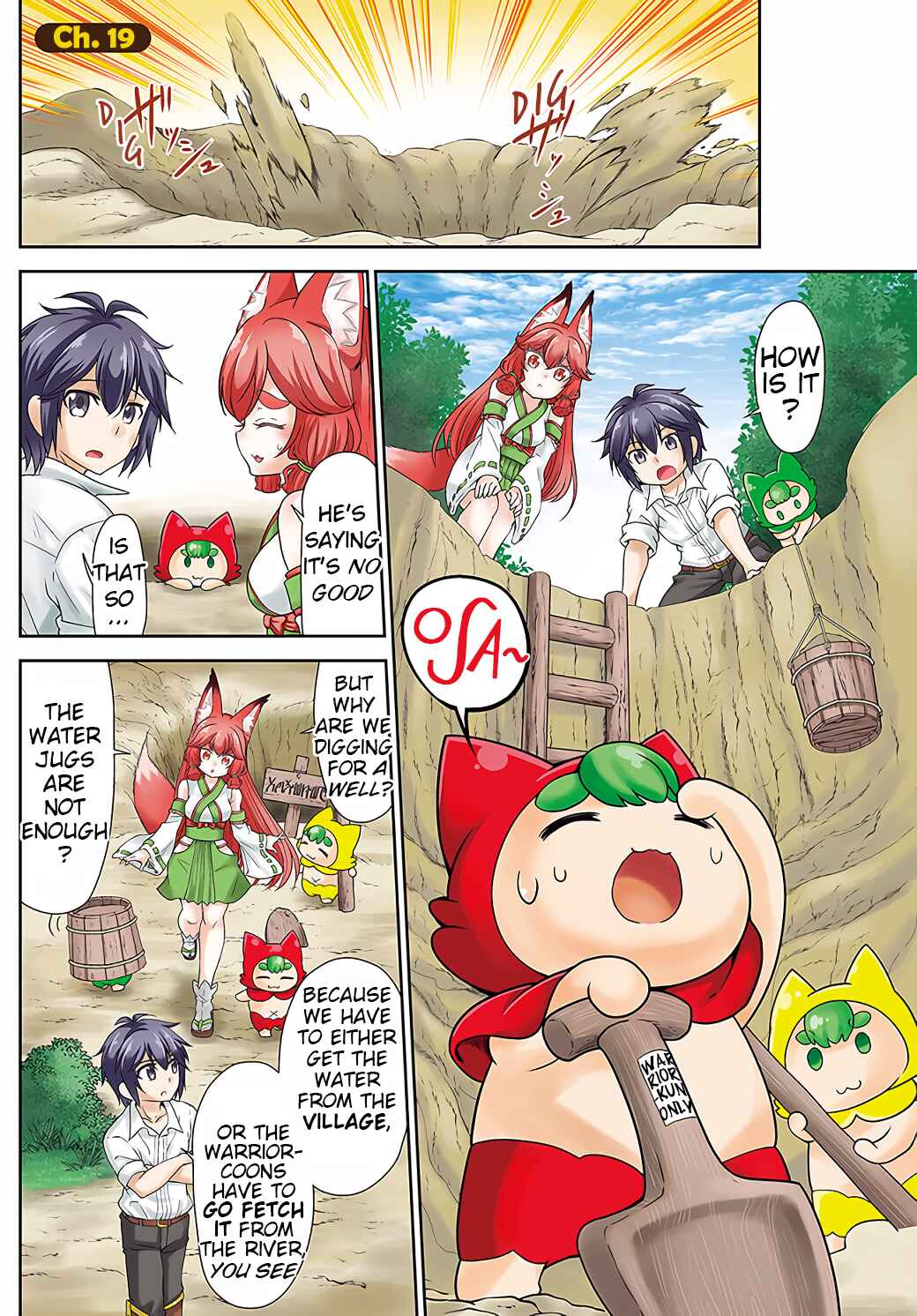 Tenohira Kaitaku Mura de Isekai Kenkokuki ~Fueteku Yome-tachi to Nonbiri Mujintou Life~ Chapter 19 - Page 1