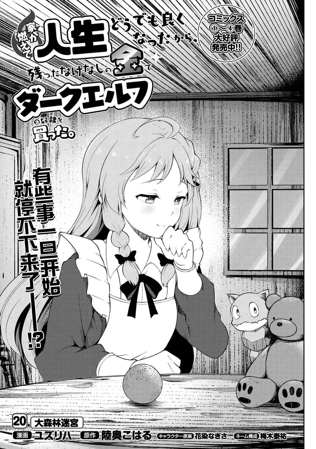 Ie ga Moete Jinsei dou demo Yoku Natta kara, Nokotta Nakenashi no Kane de Dark Elf no Dorei o Katta Chapter 20.1 - Page 1