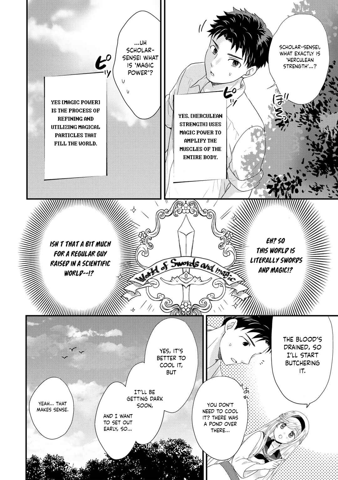 Isekai ni Kita Mitai dakedo Dou Sureba Yoi no Darou: Shachiku SE no My Pace Boukenki Chapter 2 - Page 9