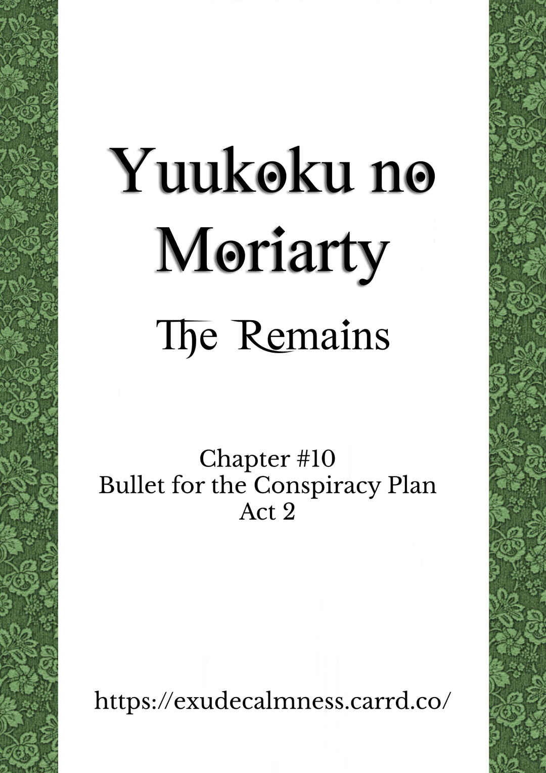 Yuukoku no Moriarty: The Remains Chapter 10 - Page 1