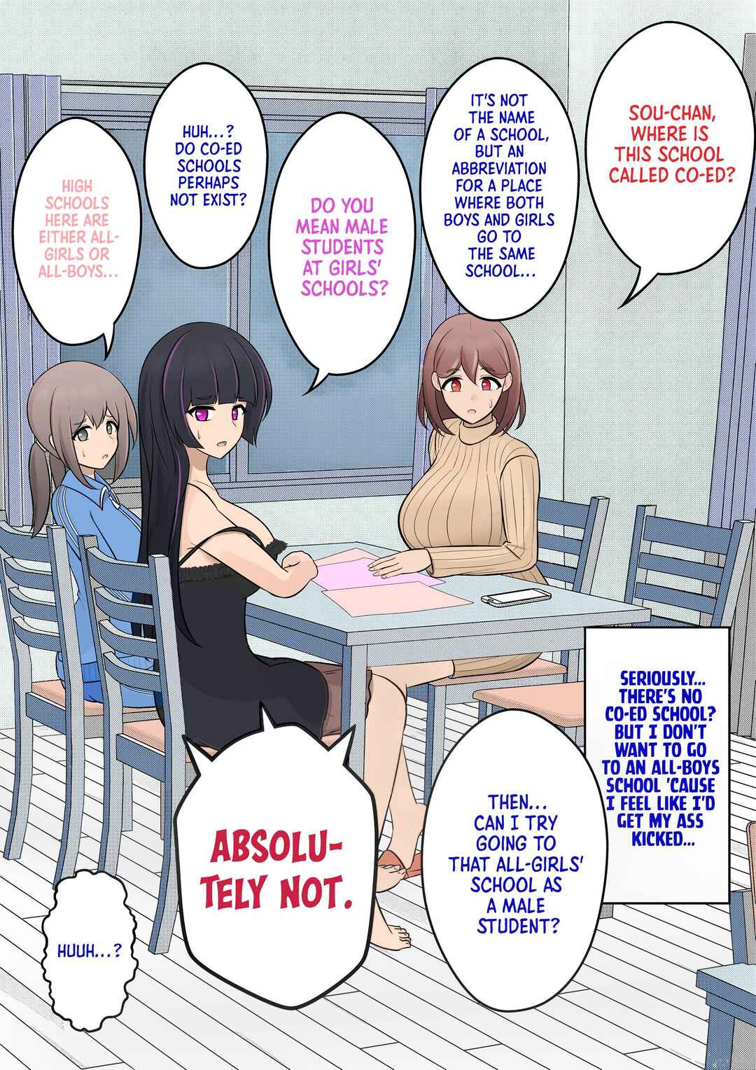 Danjo-hi 1:39 no Heikou Sekai wa Omoi no Hoka Futsuu (Fan Colored) Chapter 31 - Page 1