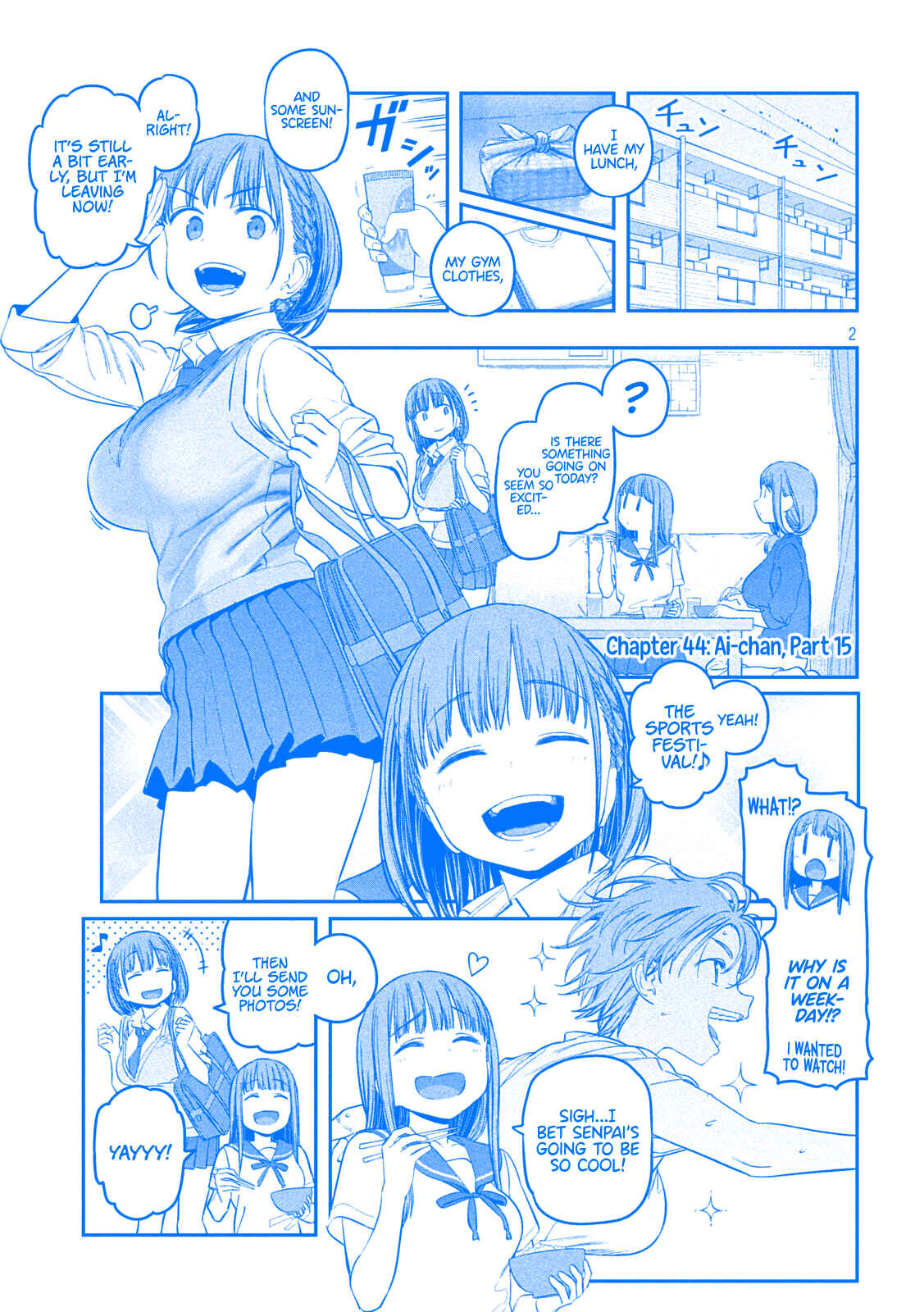 Getsuyoubi no Tawawa (Blue) (Fan Colored) Chapter 44 - Page 2