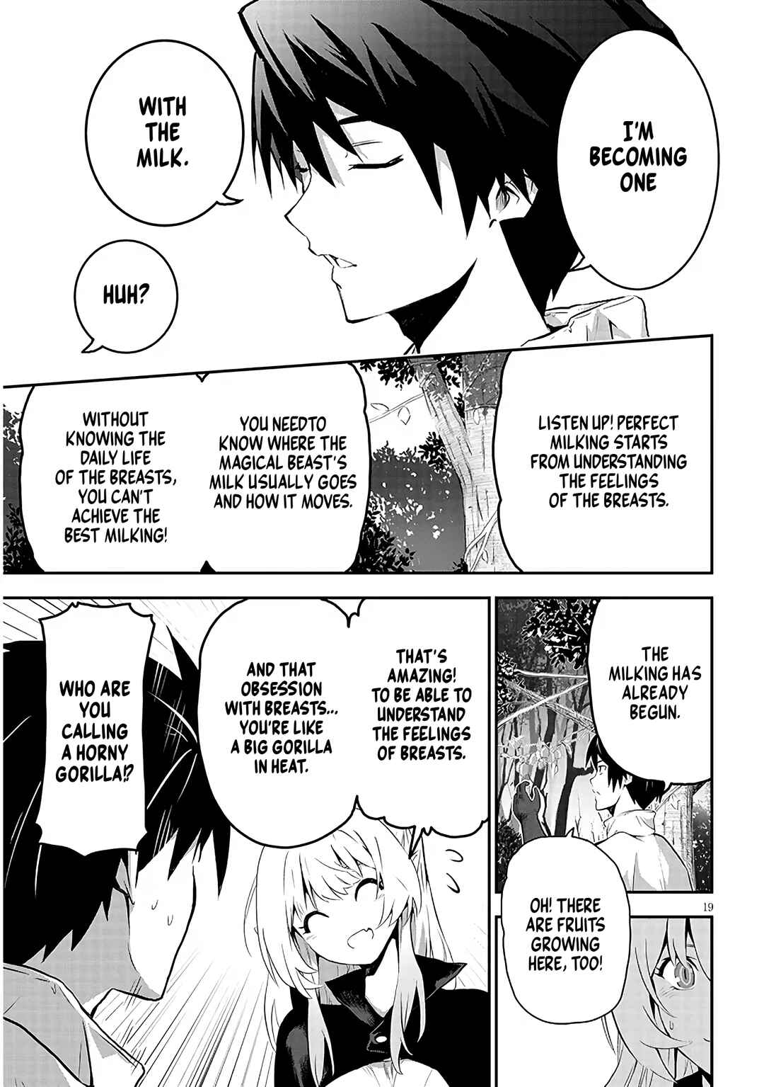 Milk-shibori Hunter no Isekai Sakunyuuki ~Nouka no Saenai Otoko ga Arayuru Shuzoku no Chiku-B wo Moteasobi-toriko ni Suru~ Chapter 1.1 - Page 19