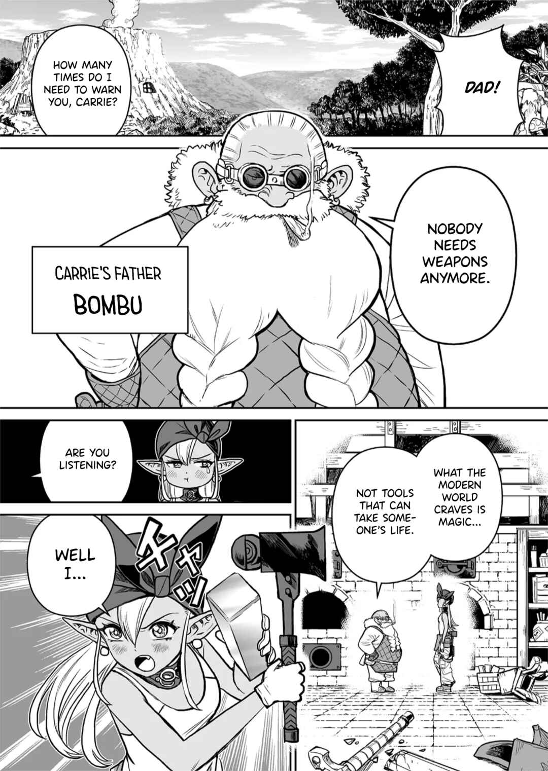 Abandoned: Tsuyosugite Buki ga Kowareru Yuusha to Buki Shokunin no Elf Chapter 1 - Page 5