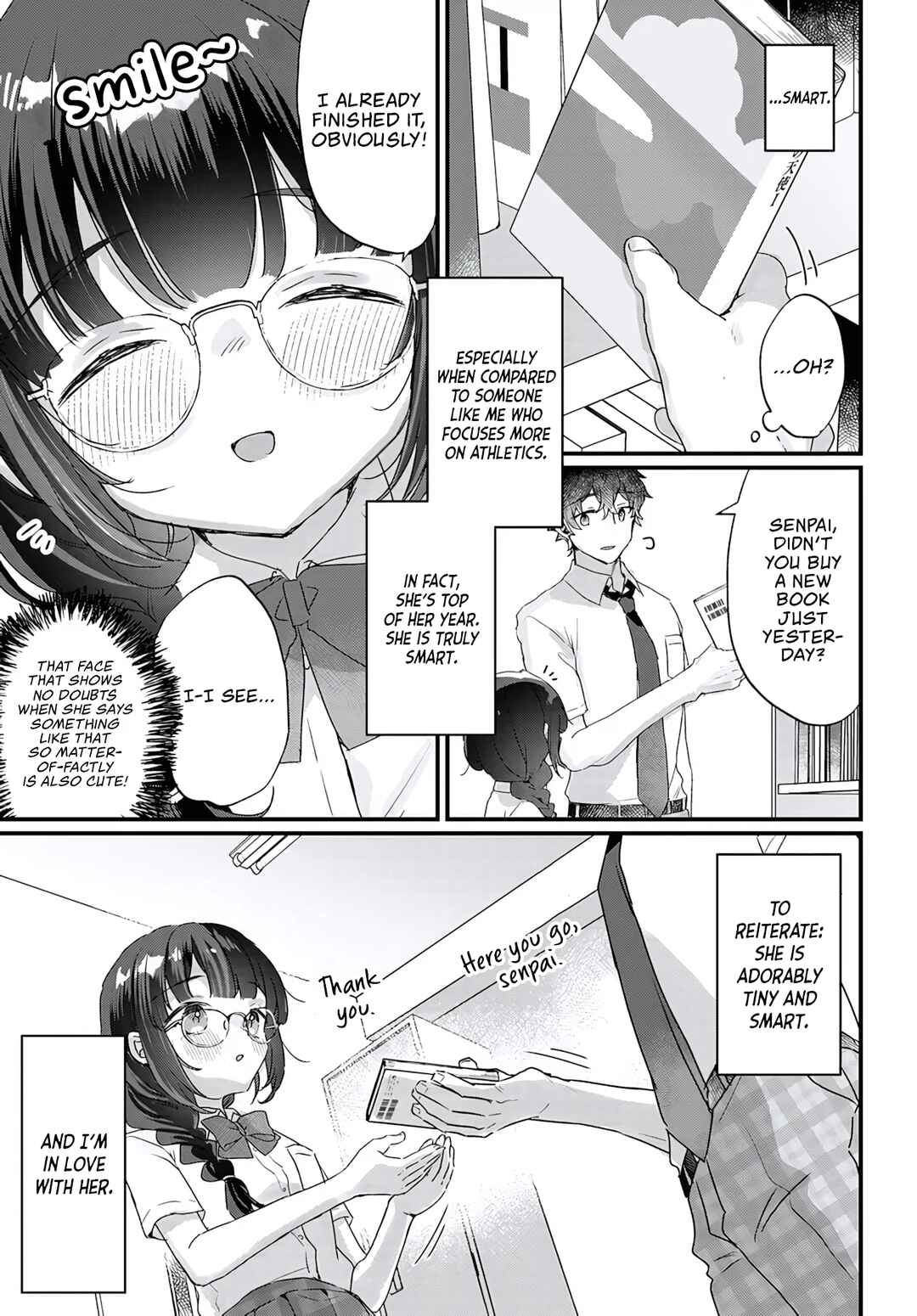 Chiisakute Kawaii Bungeibu no Chiteki na Senpai o, Hiza no Ue ni Nosetara Mainichi Suwattekuru you ni natta Chapter 1 - Page 5