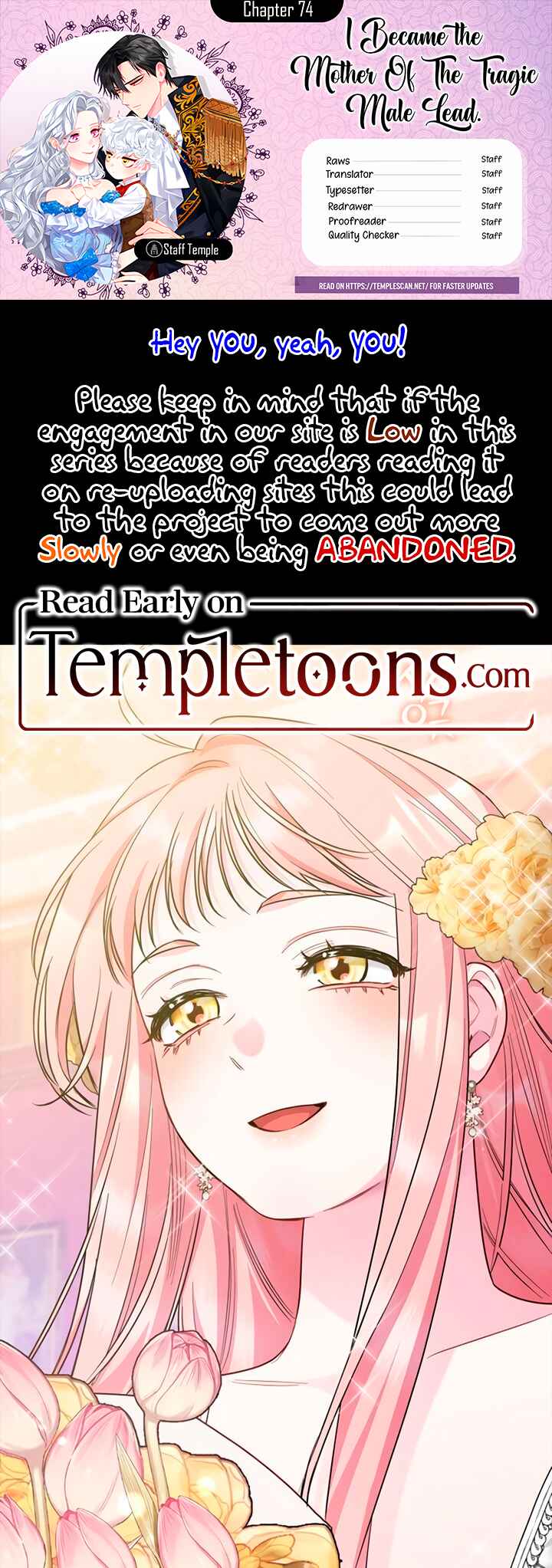 I Became the Mother of the Evil Male Lead Chapter 74 - Page 1
