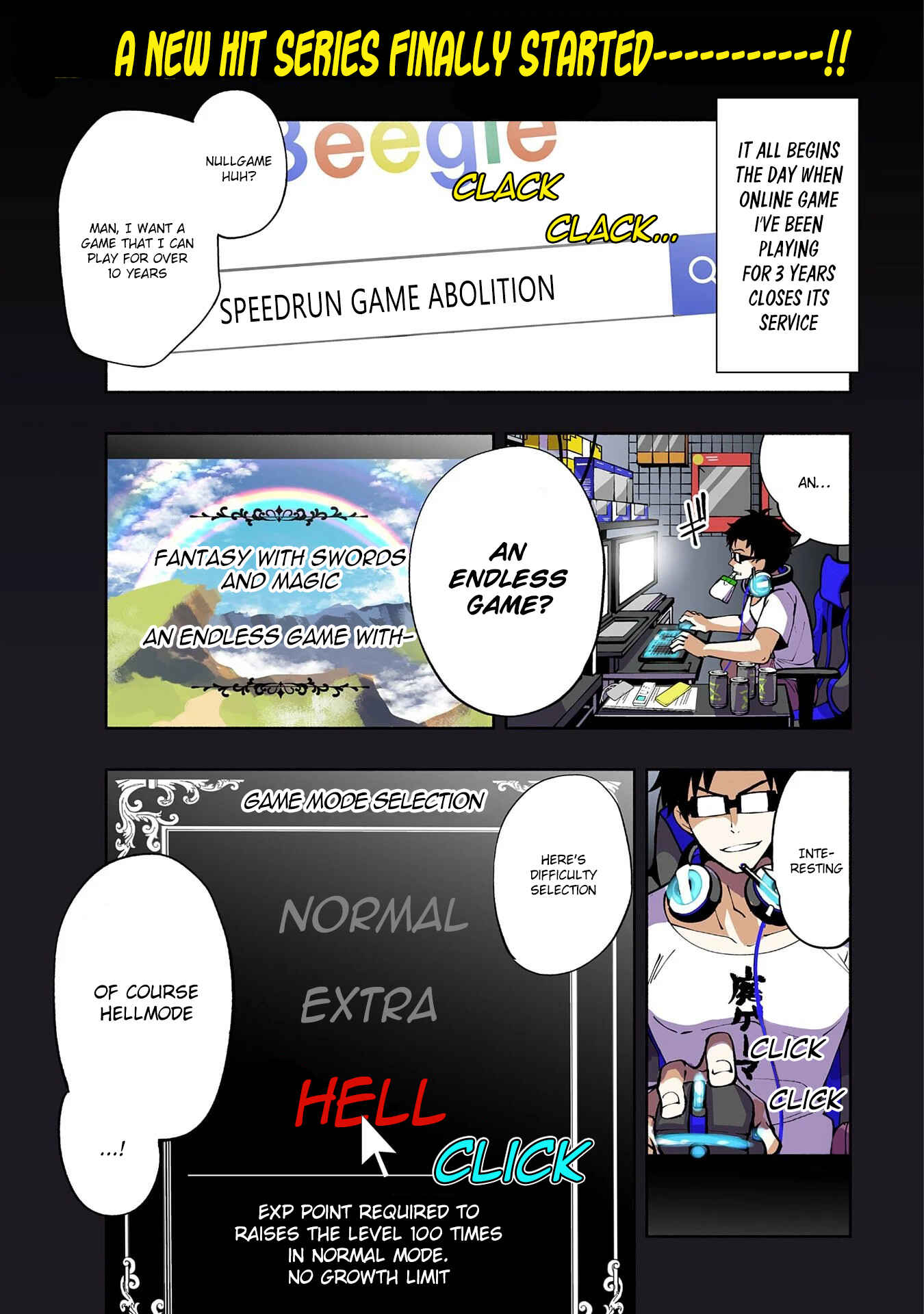 Hell Mode: Yarikomi Suki no Gamer wa Haisettei no Isekai de Musou Suru—Hajimari no Shoukanshi Chapter 1 - Page 1