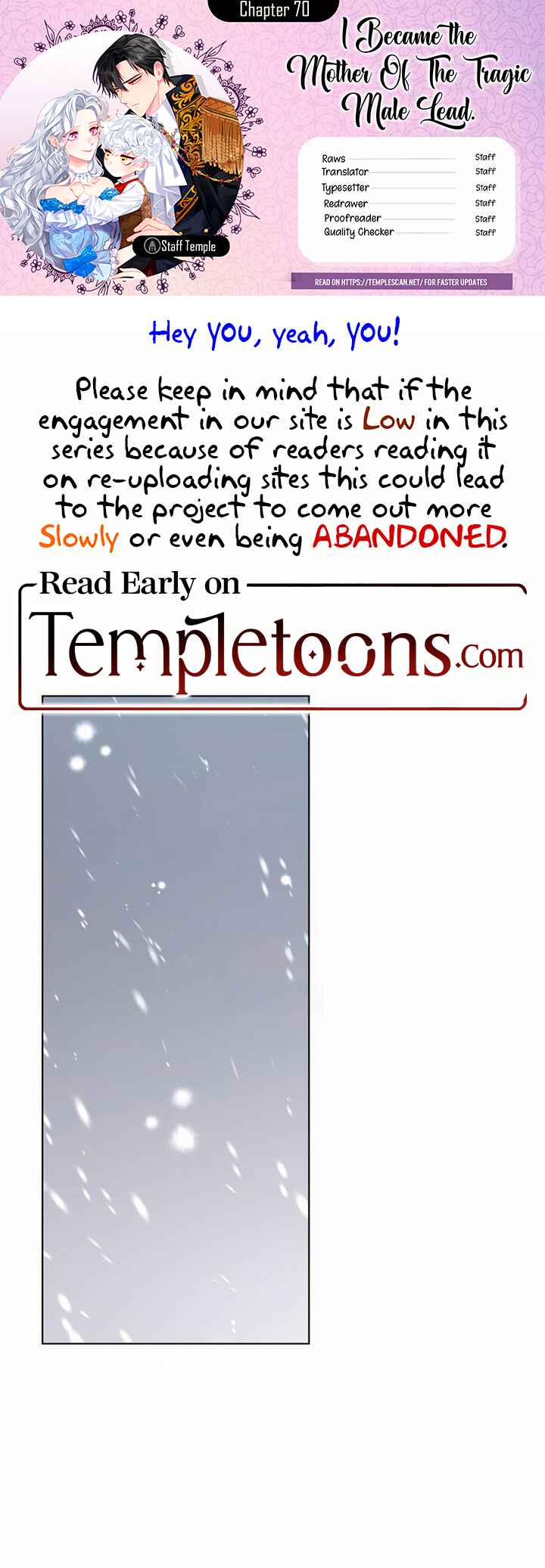 I Became the Mother of the Evil Male Lead Chapter 70 - Page 1