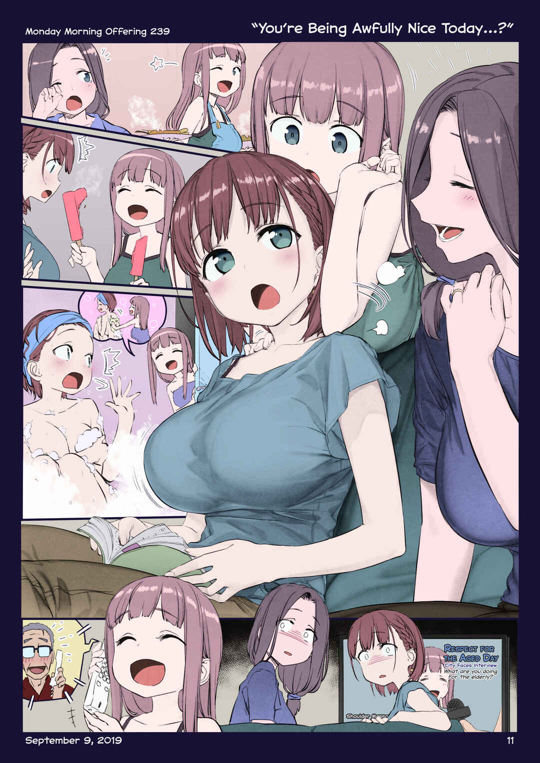Getsuyoubi no Tawawa (Twitter Webcomic) (Fan Colored) Chapter 28 - Page 10