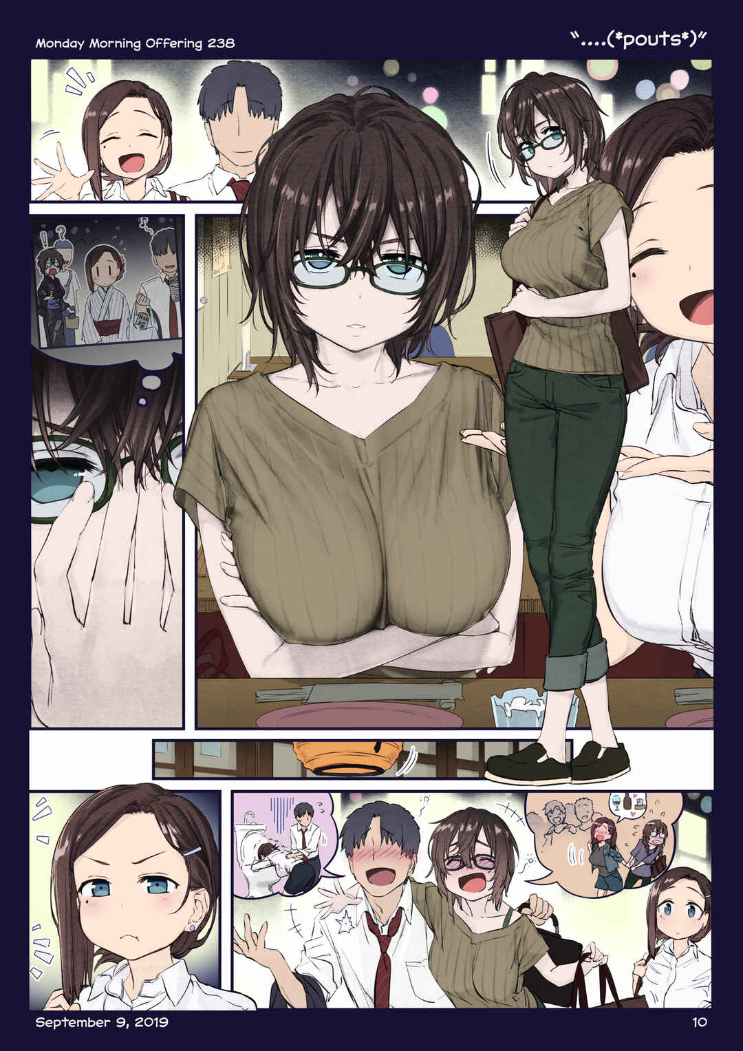 Getsuyoubi no Tawawa (Twitter Webcomic) (Fan Colored) Chapter 28 - Page 9