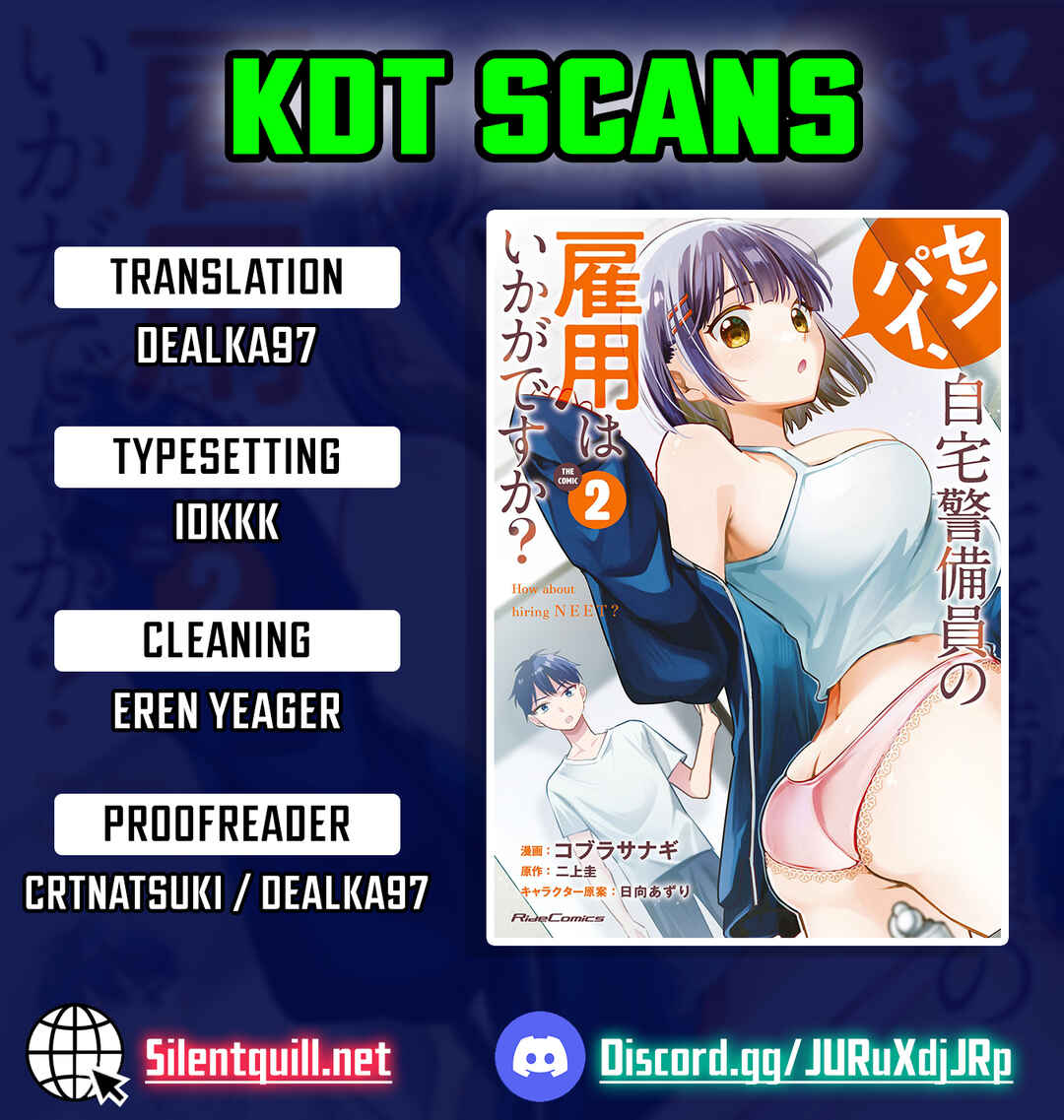 Senpai, Jitaku Keibiin no Koyou wa Ikaga desu ka? Chapter 9 - Page 1