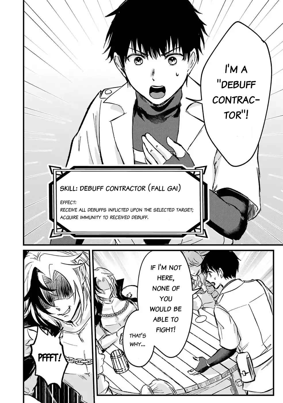 Sekai Saikyou no Debuff Ukeoinin ~Nakama no Debuff wo Katagawarishiteitara, Itsu no Aida ni ka Muteki no Nikutai ga Kanseishite Imashita~ Chapter 1 - Page 14