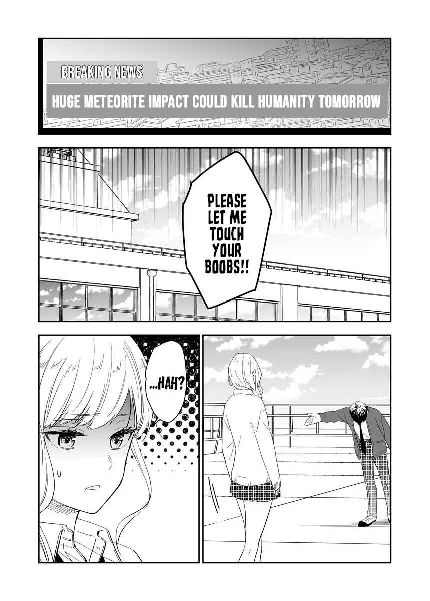 The World Will Be Destroyed Tomorrow, so I Want to Rub Your Boobs Chapter 1 - Page 1