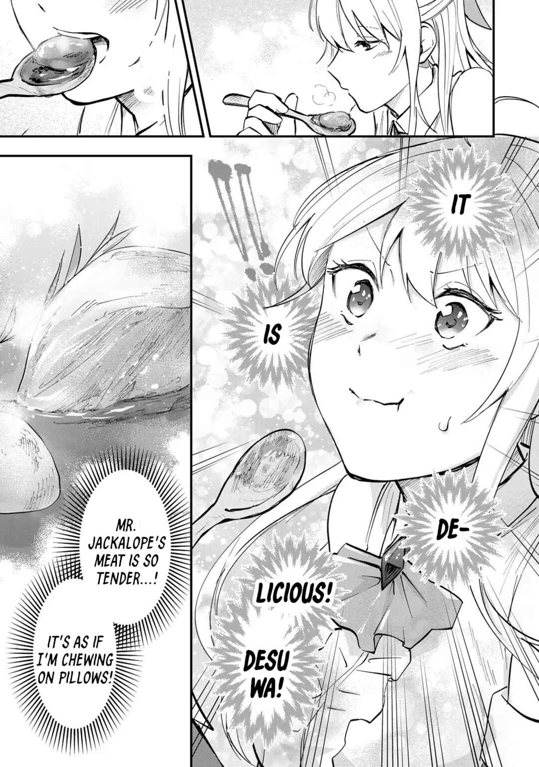 [Pakupaku desu wa] Tsuihou Sareta Ojou-sama no "Monster wo Taberu Hodo Tsuyoku Naru" Skill wa, 1-shoku de 1 Level Up Suru Zendai Mimon no Saikyou Skill deshita. 3-nichi de Jinrui Saikyou ni Narimashita wa! Chapter 7 - Page 30