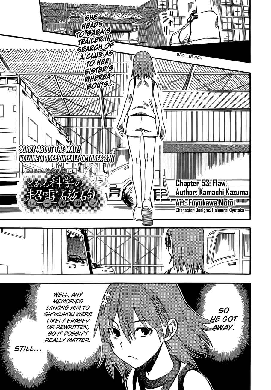 Toaru Majutsu no Index Gaiden: Toaru Kagaku no Railgun Chapter 53 - Page 1