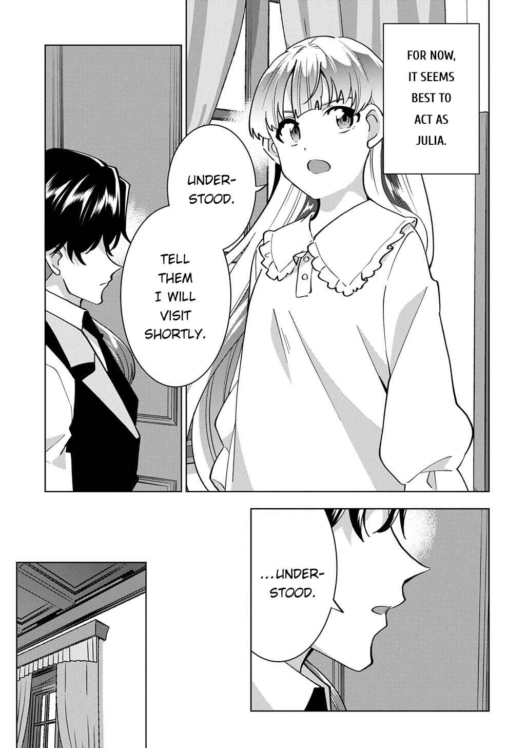 Tantei Reijou Julia Moriarty ~Seibetsu mo Mibun mo Kawarimashita ga, Tenseisaki demo Tanteigyou Saikai Shimasu~ Chapter 1 - Page 50
