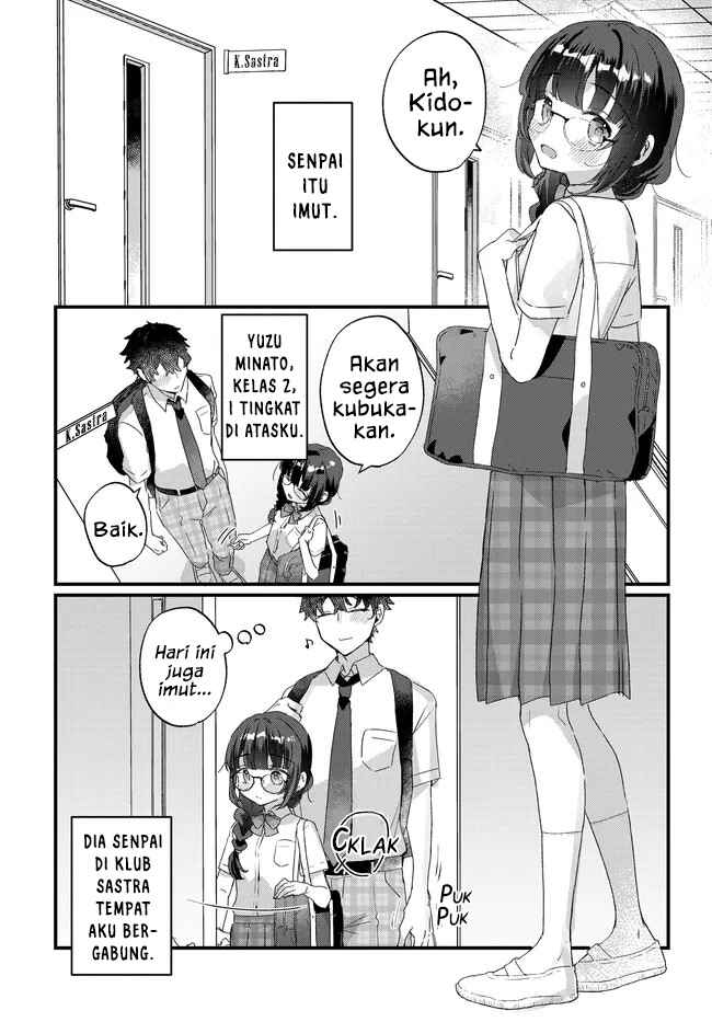 Chiisakute Kawaii Bungeibu no Chiteki na Senpai o, Hiza no Ue ni Nosetara Mainichi Suwattekuru you ni natta Chapter 1 - Page 3