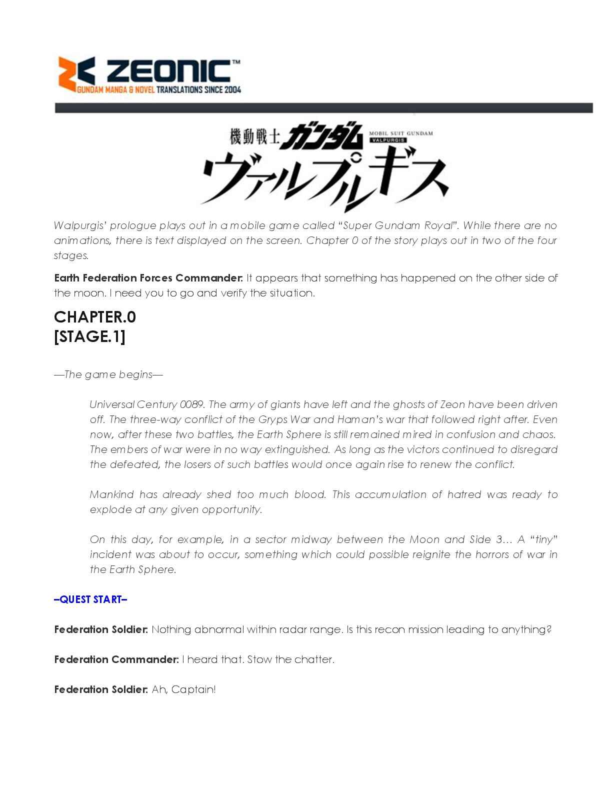 Mobile Suit Gundam: Walpurgis Chapter 0 - Page 3