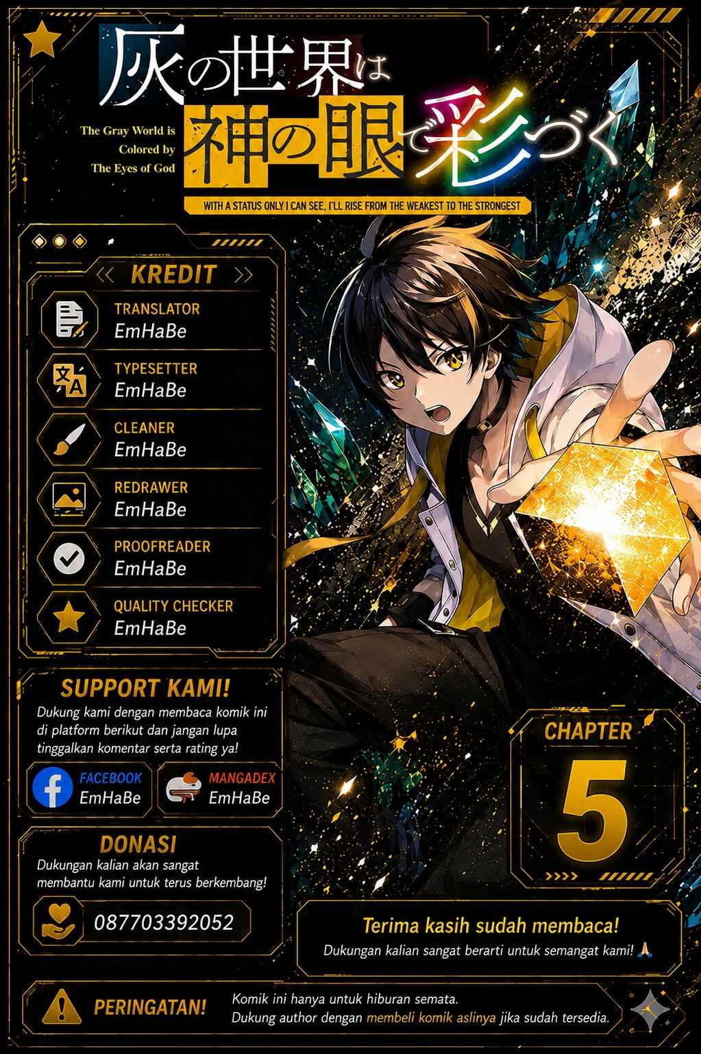 Hai no Sekai wa Kami-no-me de Irodoku: Ore dake Mieru Status de, Saijaku kara Saikyou e Kageagaru Chapter 5 - Page 1