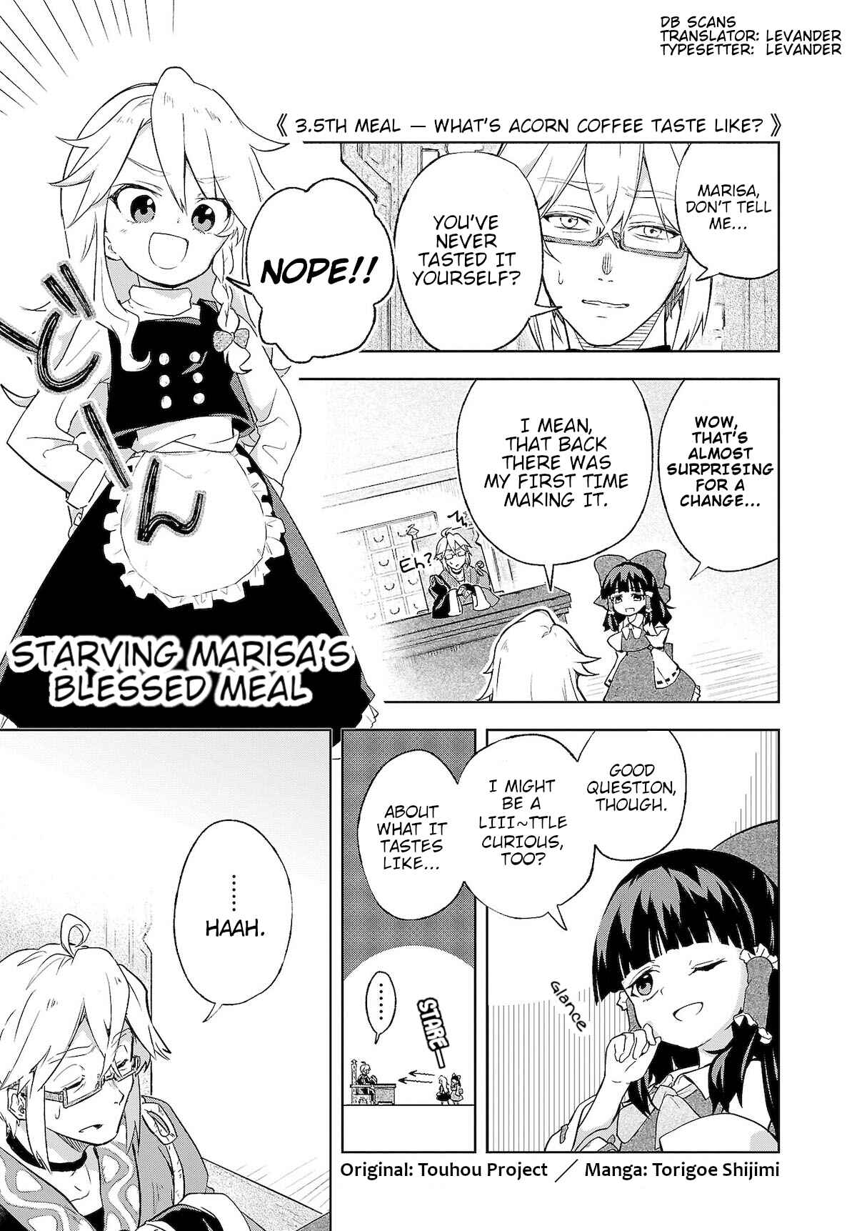 Touhou Project Niji Sousaku Series - Harapeko Marisa no Shiawase Gohan Chapter 3.5 - Page 1
