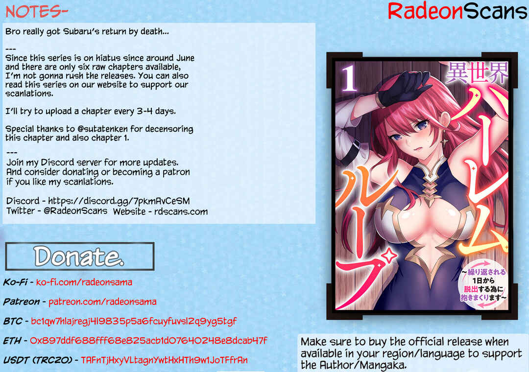 Isekai Harem Loop ~Kurikaesareru 1-nichi kara Dasshutsu Suru Tame ni Dakimakurimasu~ Chapter 2 - Page 38