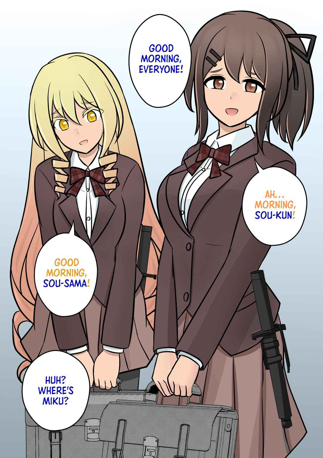 Danjo-hi 1:39 no Heikou Sekai wa Omoi no Hoka Futsuu (Fan Colored) Chapter 87 - Page 1