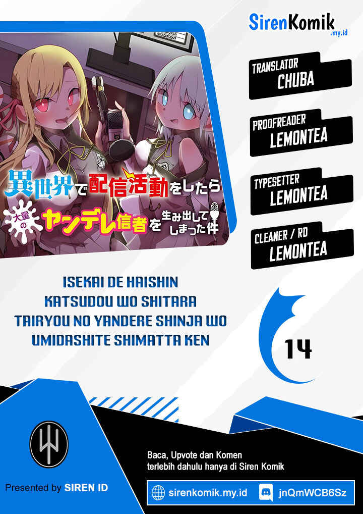 Isekai de Haishin Katsudou wo Shitara Tairyou no Yandere Shinja wo Umidashite Shimatta Ken Chapter 14 - Page 1