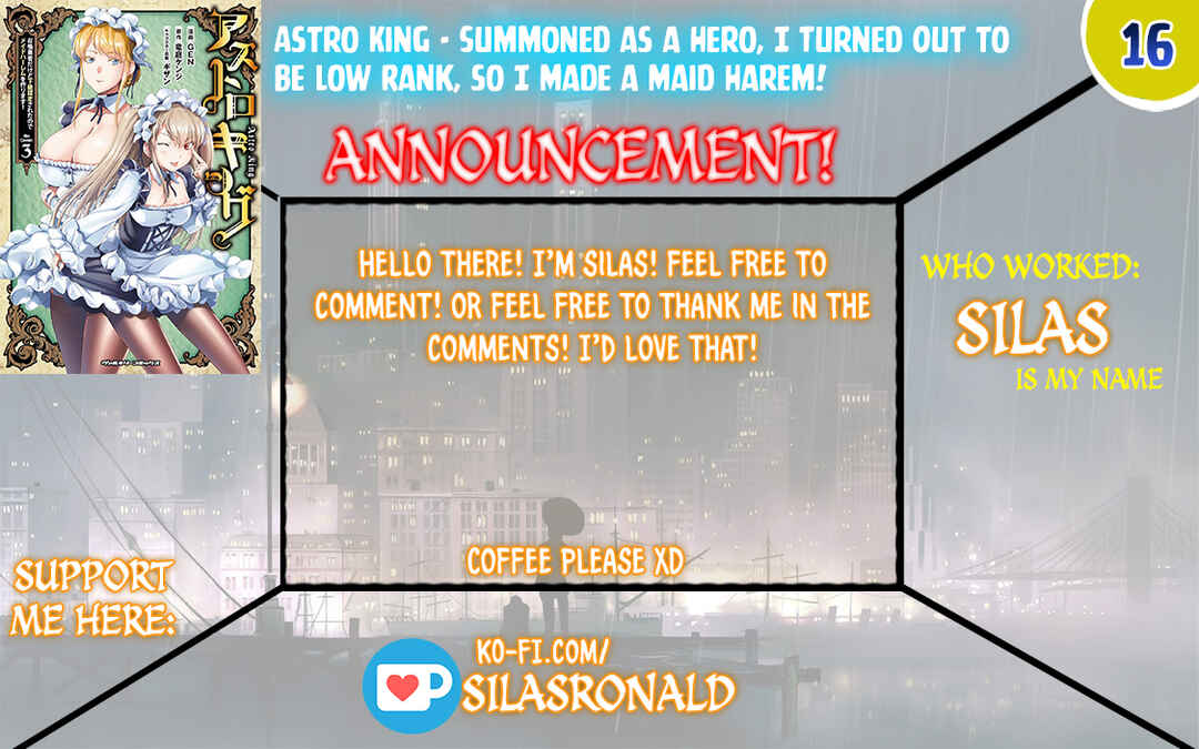 Astro King: Shoukan Yuusha dakedo Kakyuu Nintei Sareta node Maid Harem o Tsukurimasu! Chapter 16 - Page 1