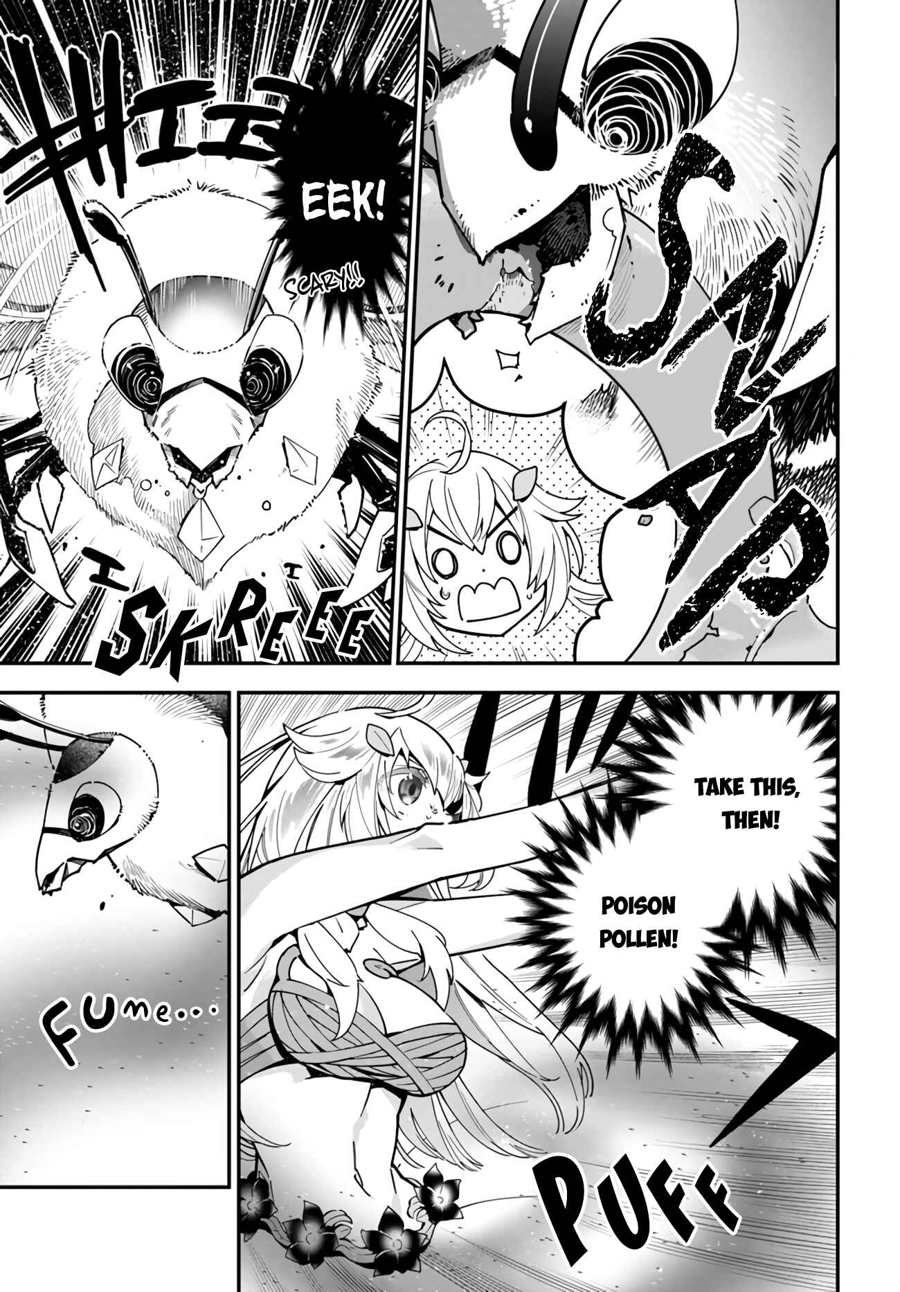 Shokubutsu Monster Musume Nikki: Seijo datta Watashi ga Uragirareta Hate ni Alraune ni Tensei Shite Shimatta node, kore kara wa Kougousei o Shinagara Shizuka ni Shokubutsu Life o Sugoshimasu Chapter 2 - Page 14