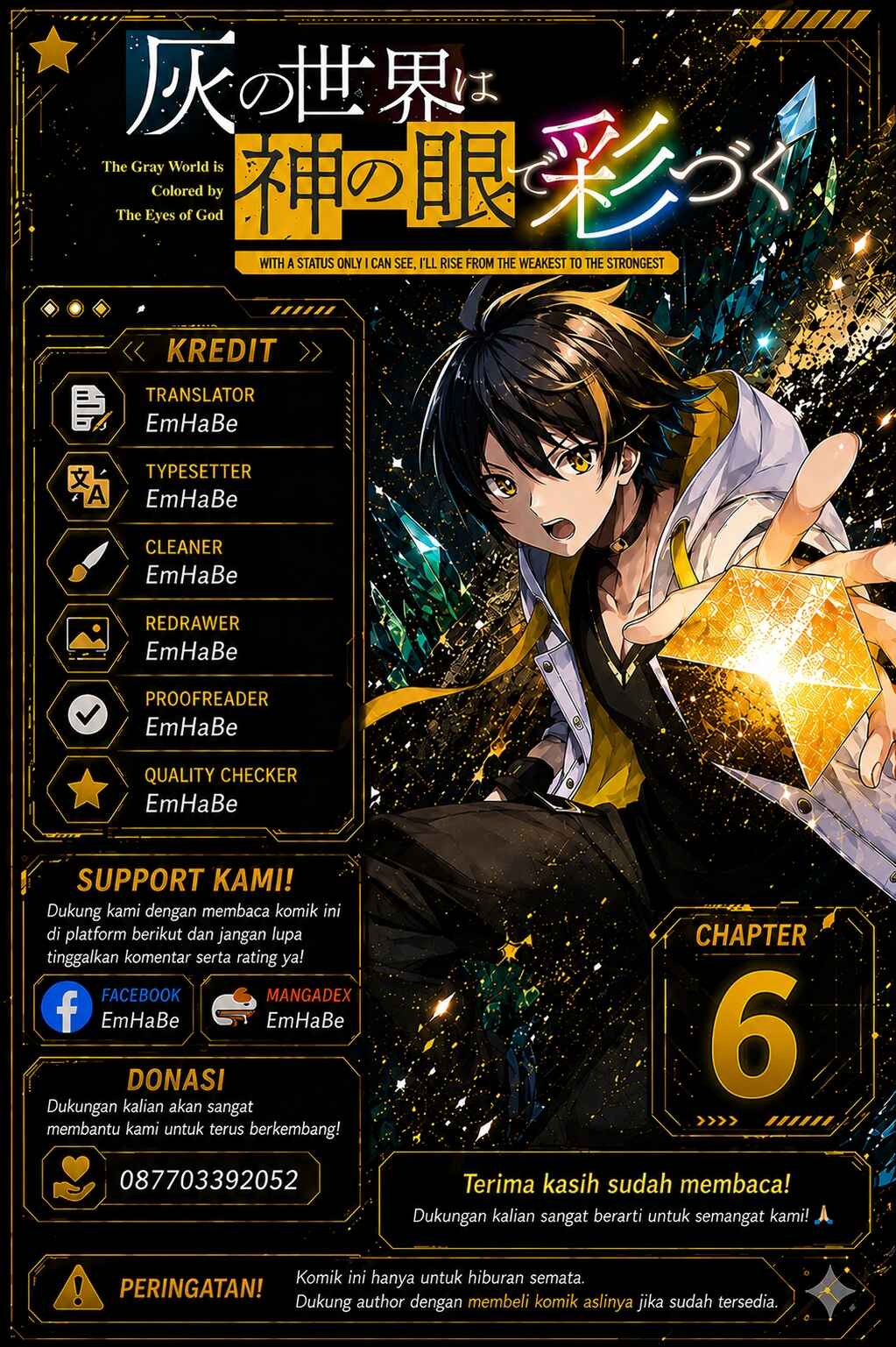 Hai no Sekai wa Kami-no-me de Irodoku: Ore dake Mieru Status de, Saijaku kara Saikyou e Kageagaru Chapter 6 - Page 1