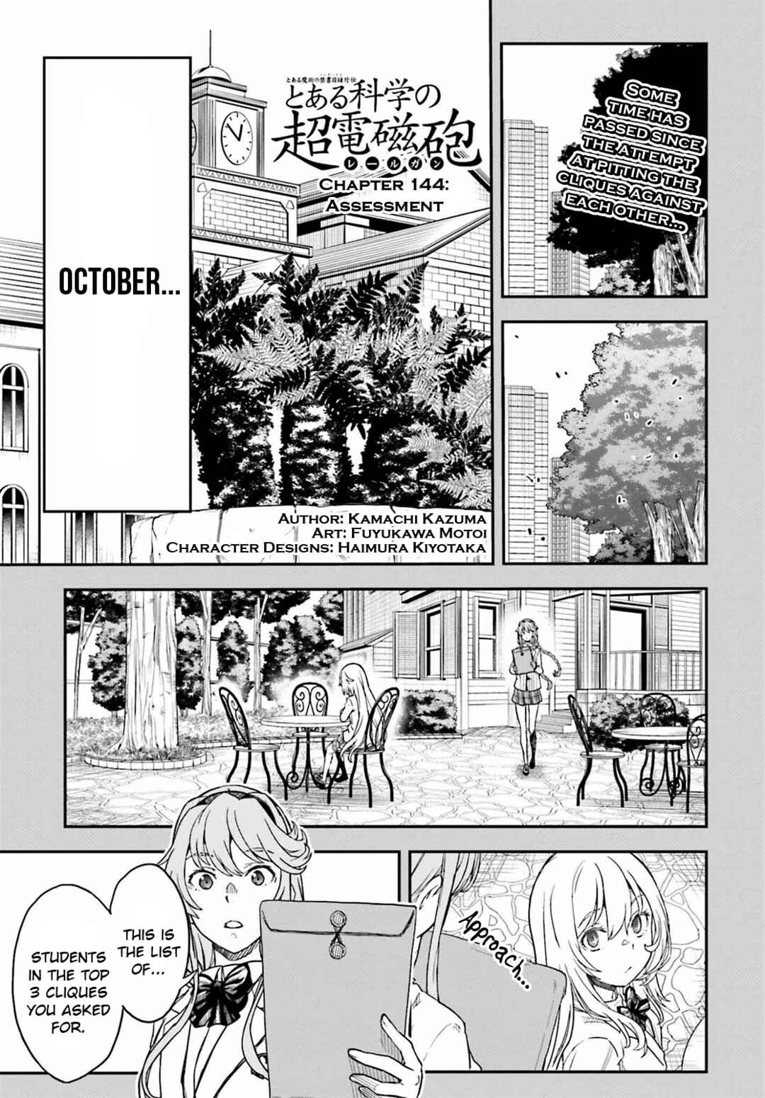 Toaru Majutsu no Index Gaiden: Toaru Kagaku no Railgun Chapter 144 - Page 1