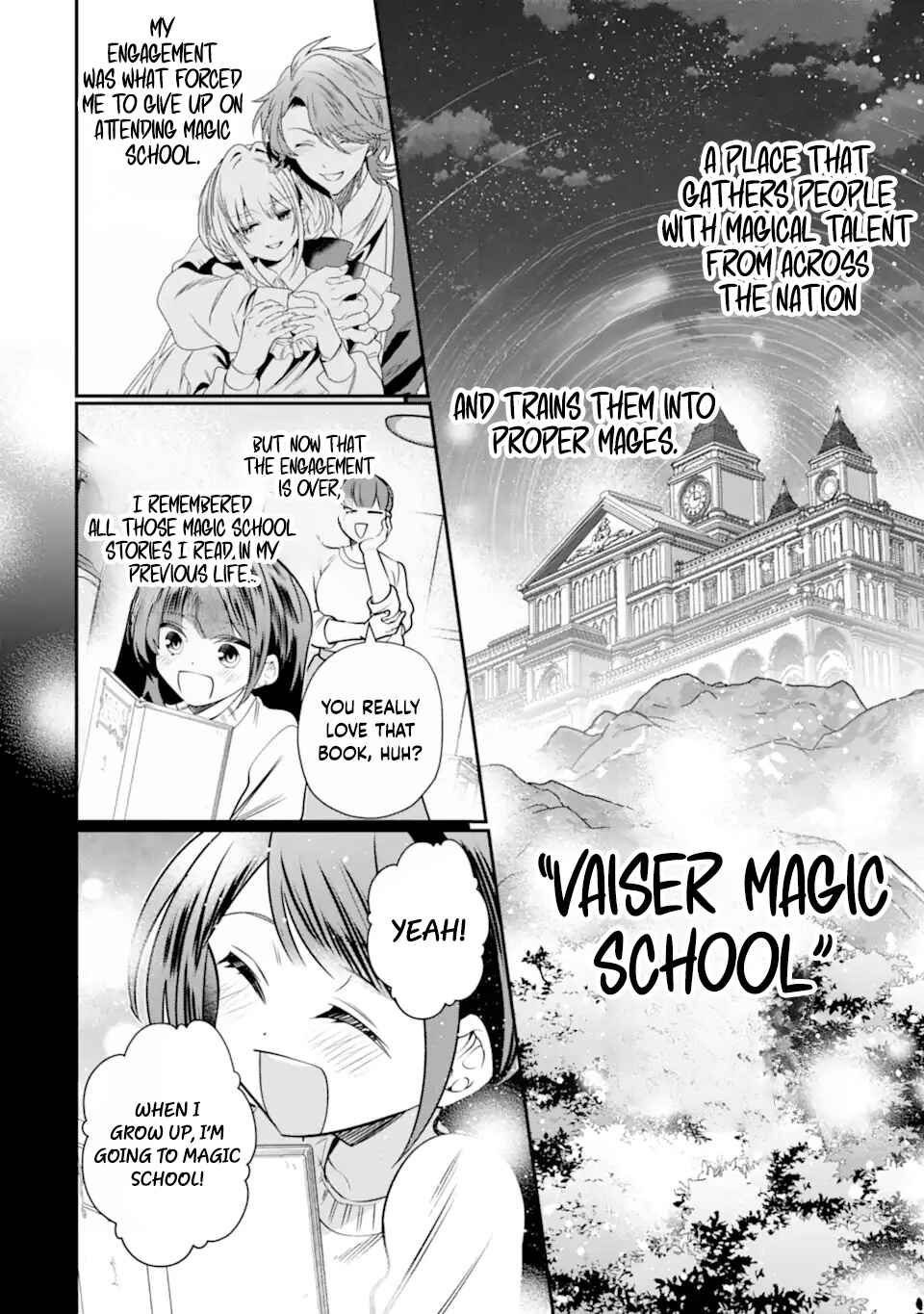 Konyakusha o Sutetara, Tanoshii Mahou Gakkou no Seikatsu ga Matte Imashita! Chapter 1.2 - Page 12