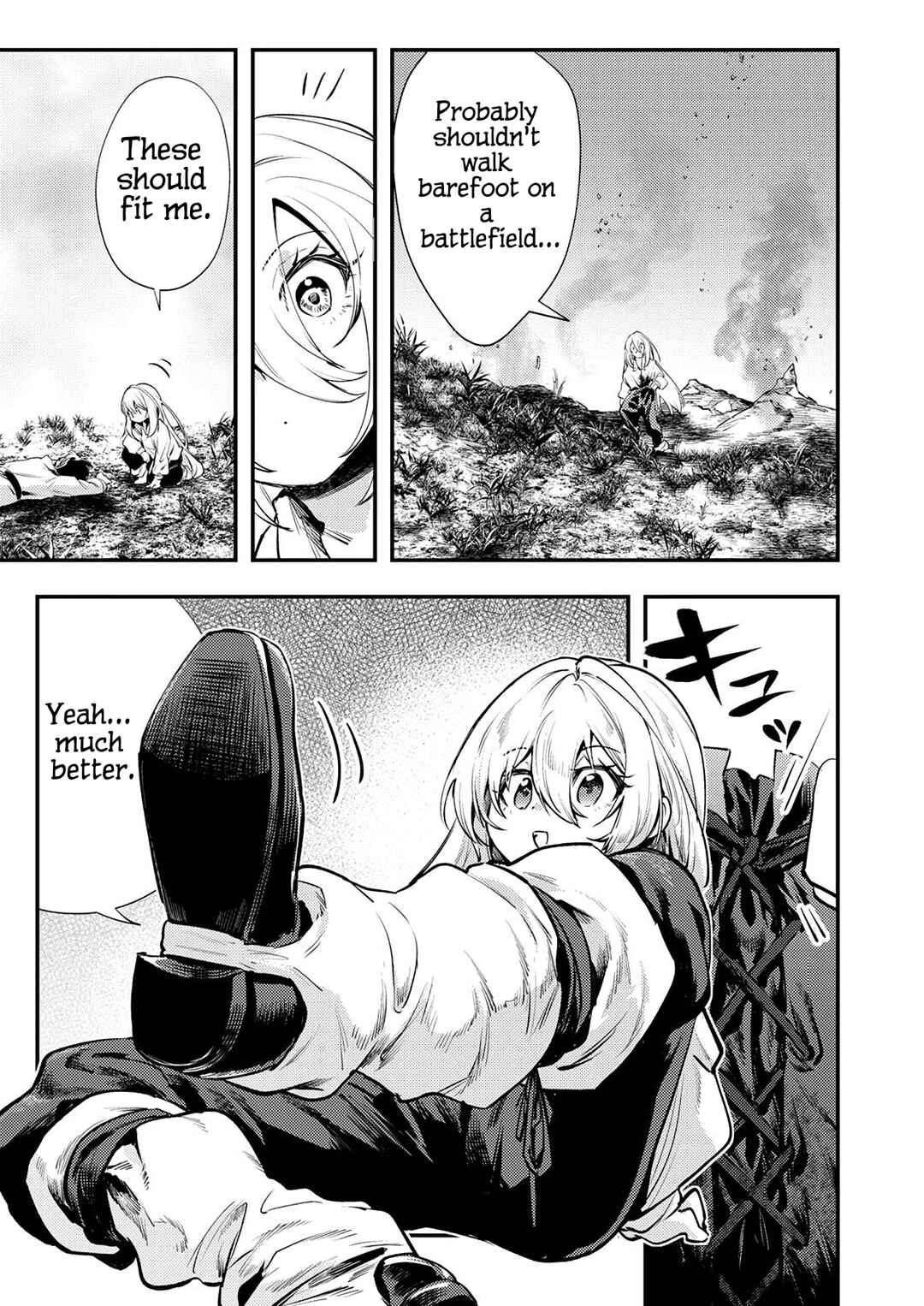 Shura Youjo no Eiyuutan ~Hanpa-sha to Iwa Reta Youhei, Youjo ni Tensei Shite Nariagaru~ Chapter 1 - Page 35