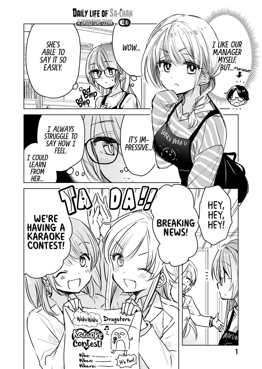Drugstore Ten'in Sacchan no Nichijou Chapter 36 - Page 1