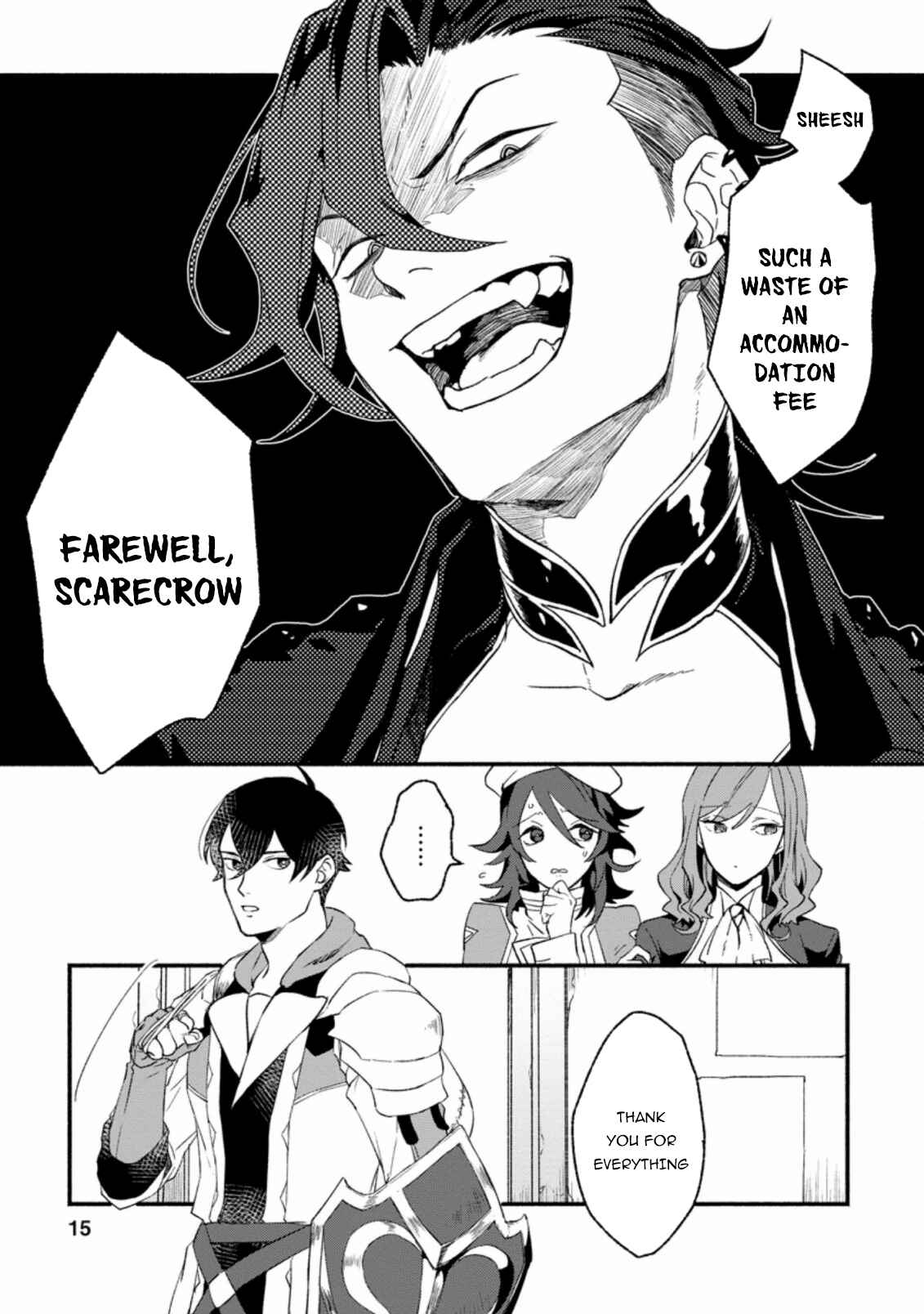 Sono Monban, Saikyou ni Tsuki: Tsuihou Sareta Bougyoryoku 9999 no Senshi, Outo no Monban to shite Musou Suru Chapter 1 - Page 14