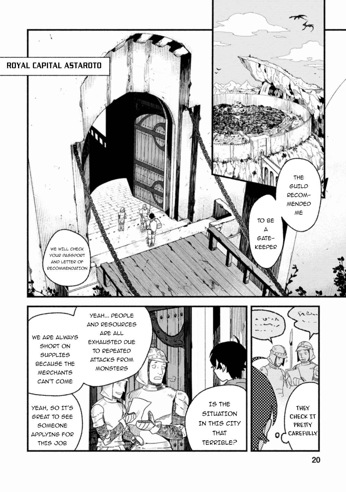 Sono Monban, Saikyou ni Tsuki: Tsuihou Sareta Bougyoryoku 9999 no Senshi, Outo no Monban to shite Musou Suru Chapter 1 - Page 19
